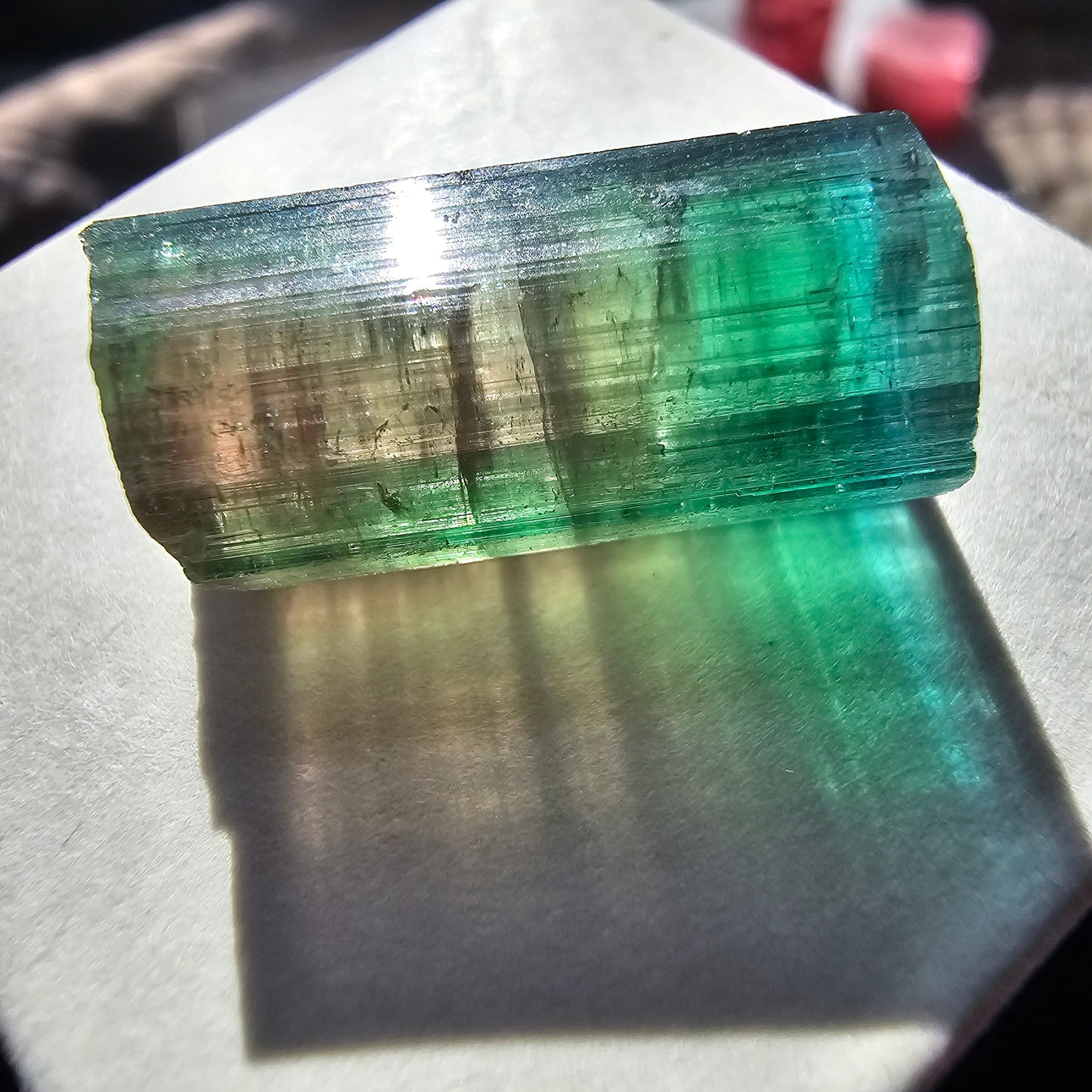 Rainbow Tourmaline from Brazil! 5.4g Polychrome Elbaite Crystal, Santa Rosa Tourmaline Gemstone, Raw, Rare Old Stock, Collector Material