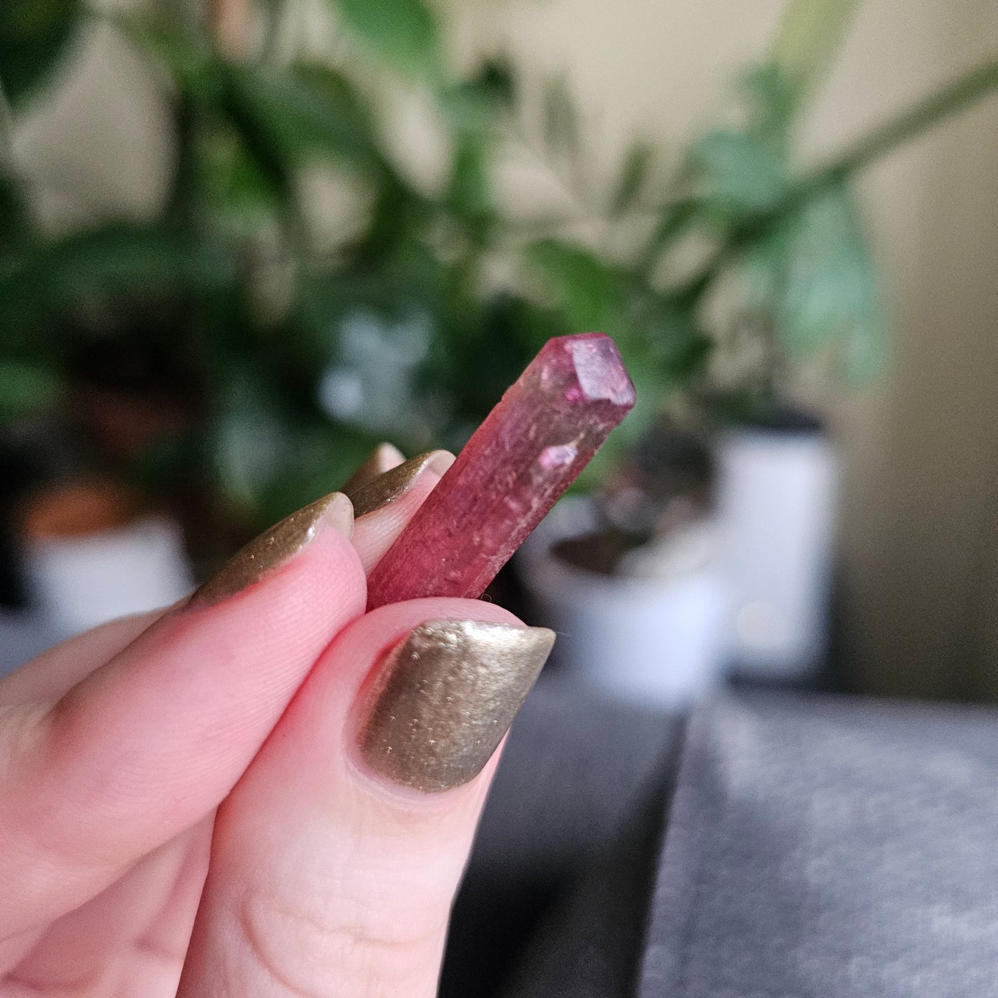 Bright Pink and Blue Rubellite Tourmaline, 2.3g Jewelry Sized, Collector Crystal, Elbaite Specimen from Nigeria, Phantom, Raw/Untreated