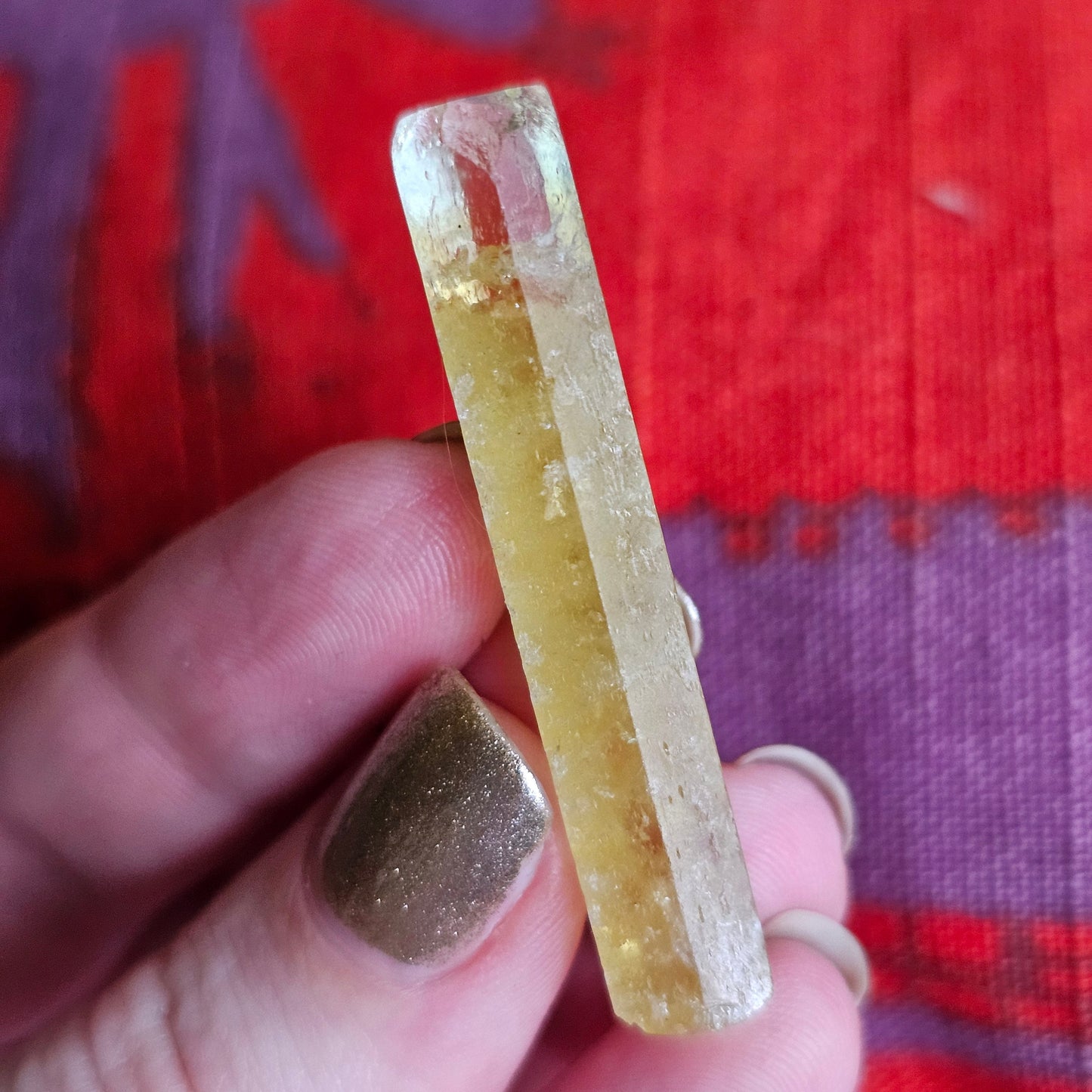 Bright Yellow Beryl, 8g Terminated Pencil Shaped, Raw Crystal, Beryl var. Heliodor, Elongated Gemstone, Banana Yellow Gem