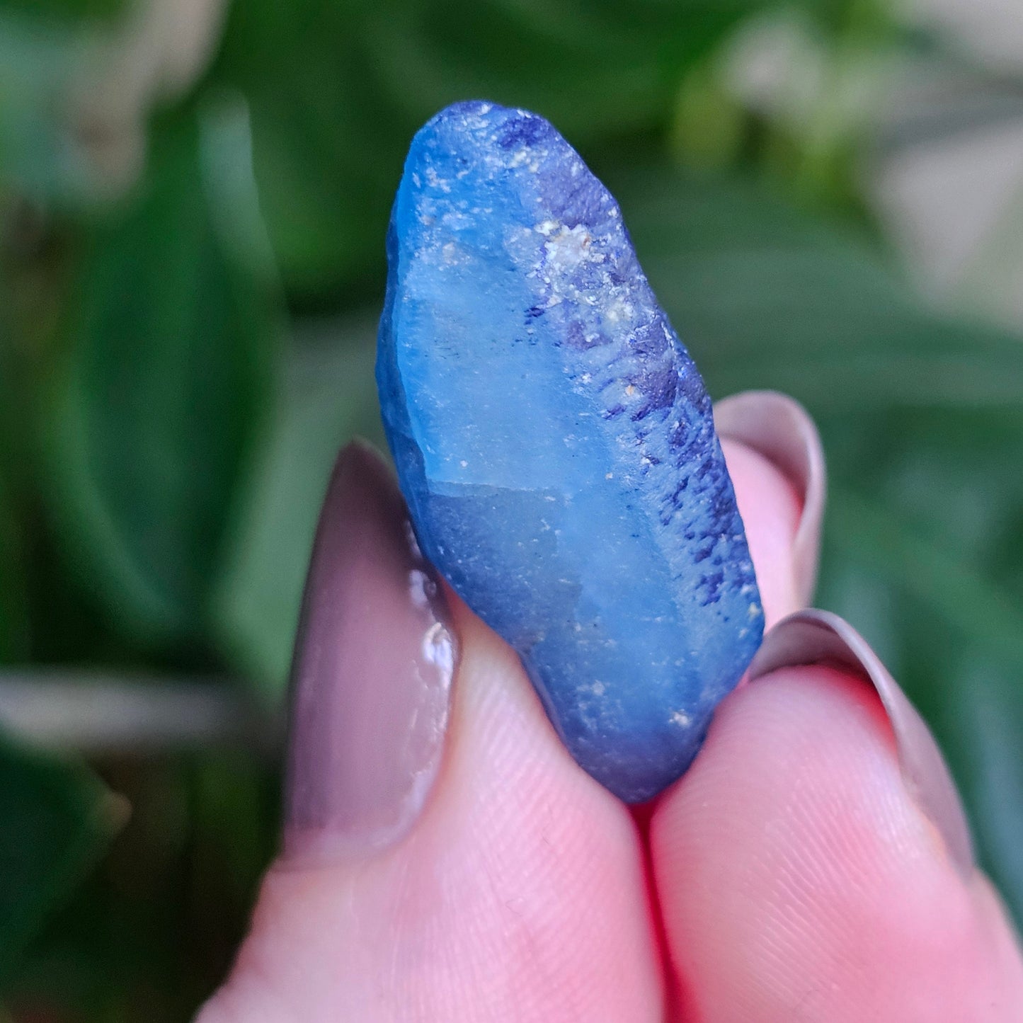 Double Terminated Floater Afghanite Crystal, with Azurite Inclusions, Rare Raw UV Gemstone