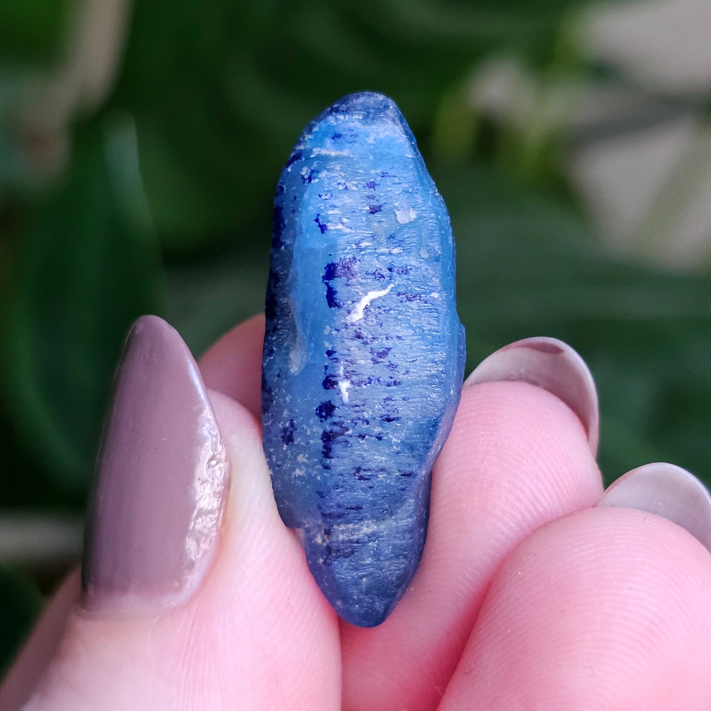Double Terminated Floater Afghanite Crystal, with Azurite Inclusions, Rare Raw UV Gemstone