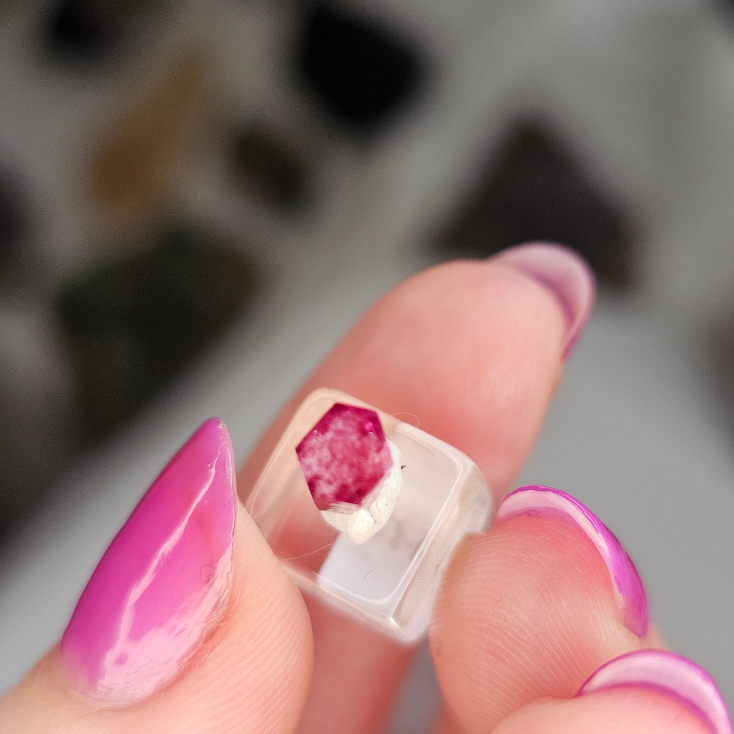 RESERVED for Samantha! Red Beryl, 1.75ct Bixbite Crystal, 'Red emerald', Wah Wah Mountains, Utah USA Mineral, Rare, High Grade, Collector