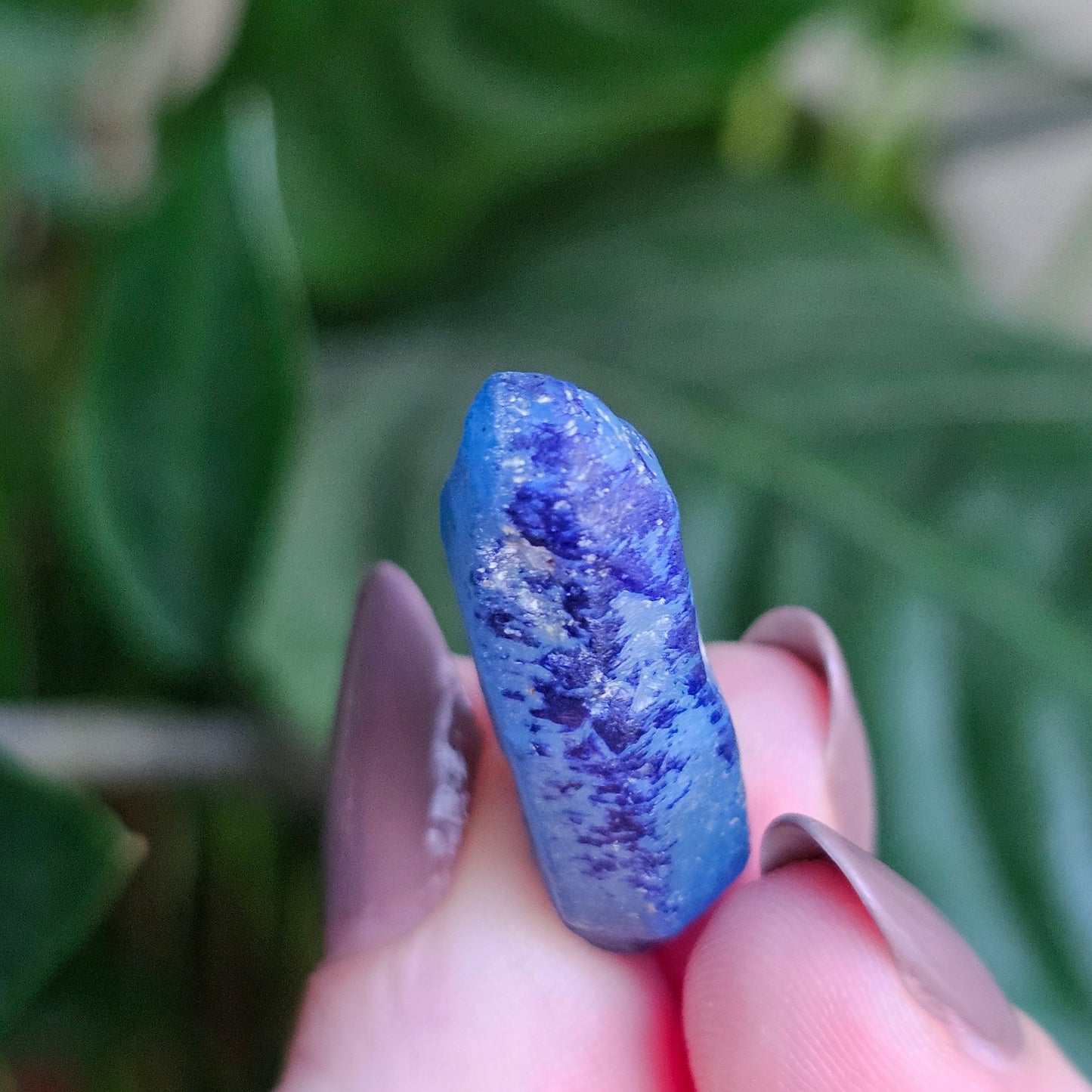Double Terminated Floater Afghanite Crystal, with Azurite Inclusions, Rare Raw UV Gemstone