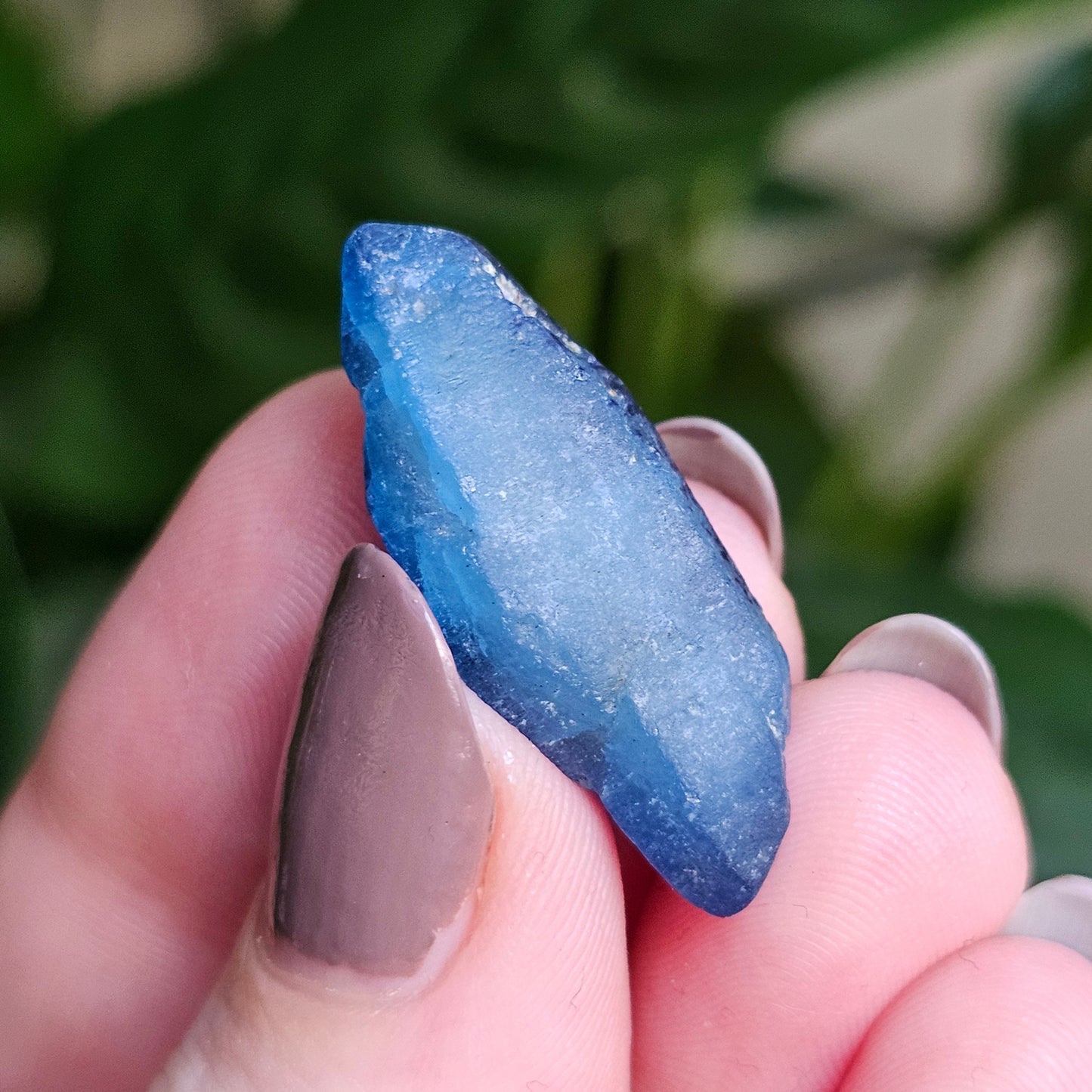 Double Terminated Floater Afghanite Crystal, with Azurite Inclusions, Rare Raw UV Gemstone