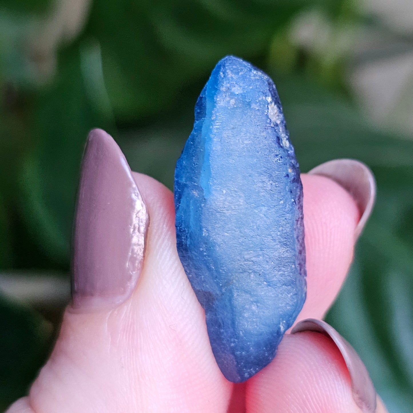 Double Terminated Floater Afghanite Crystal, with Azurite Inclusions, Rare Raw UV Gemstone
