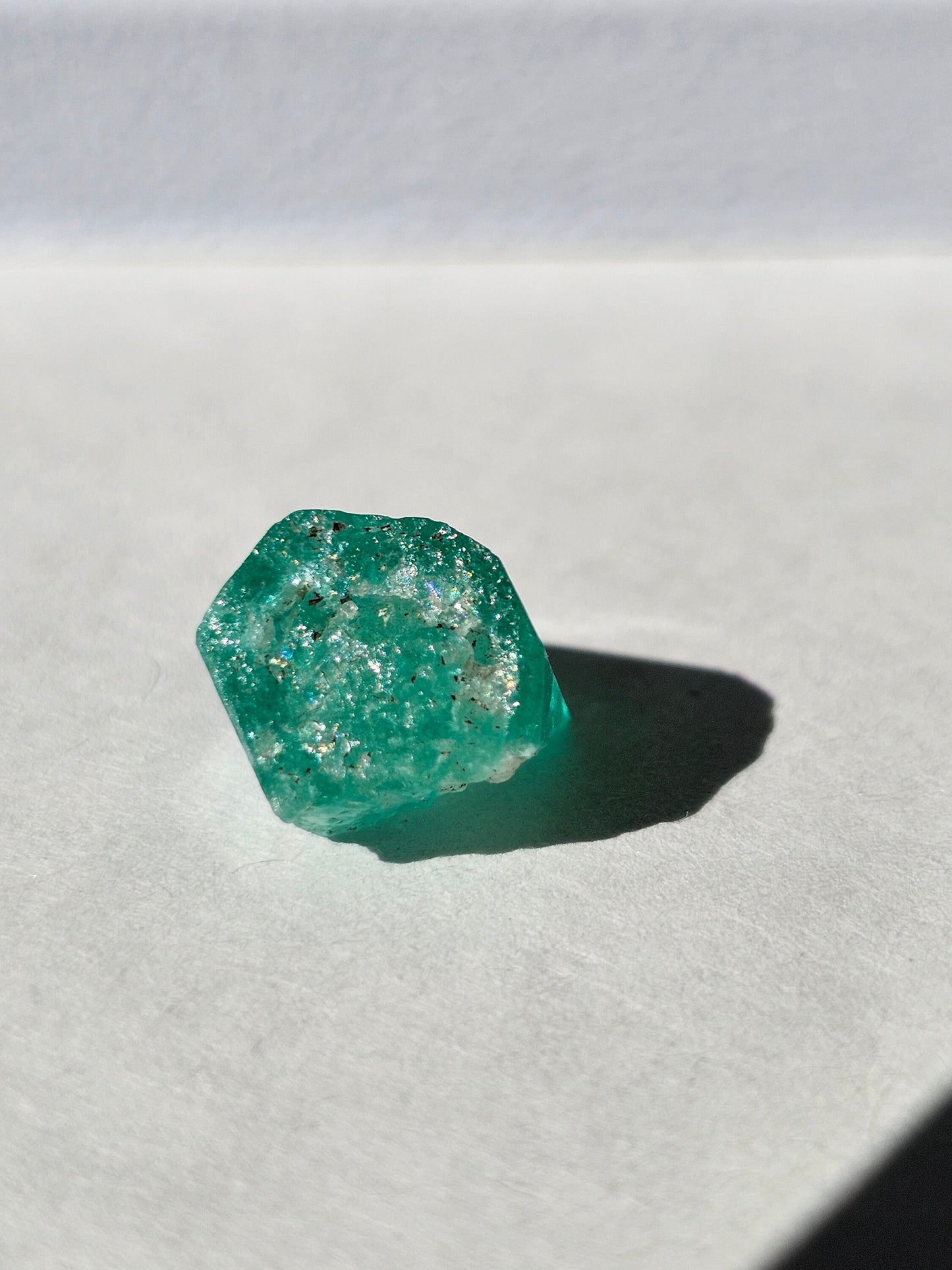 Emerald Crystal, 5.1ct Specimen, Rough Raw Natural Gem, Terminated Beryl, Green Blue, Muzo Columbia Gemstone for Collection or Jewelry