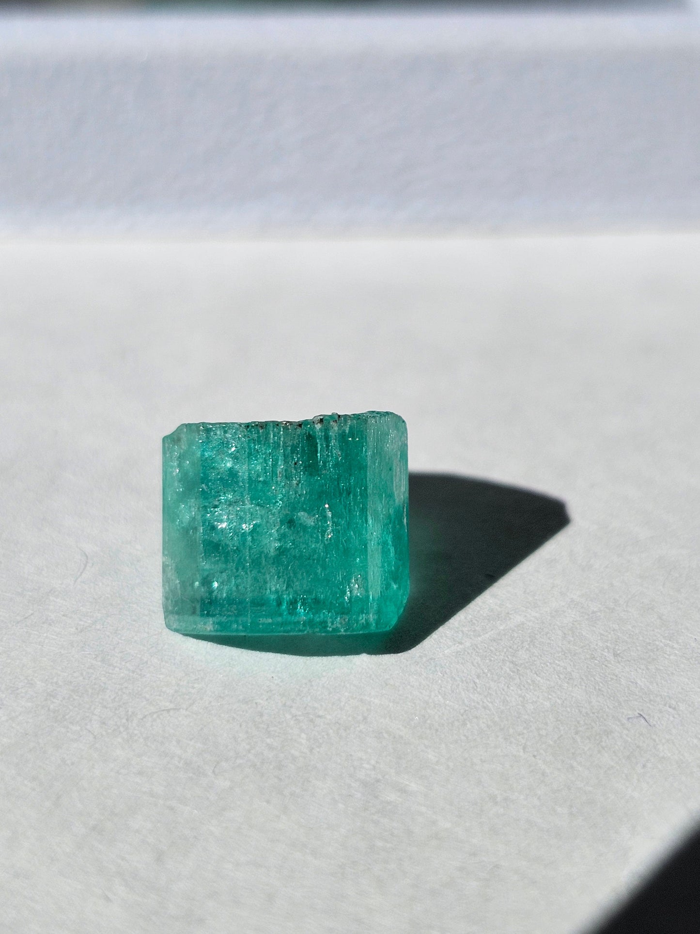 Emerald Crystal, 5.1ct Specimen, Rough Raw Natural Gem, Terminated Beryl, Green Blue, Muzo Columbia Gemstone for Collection or Jewelry