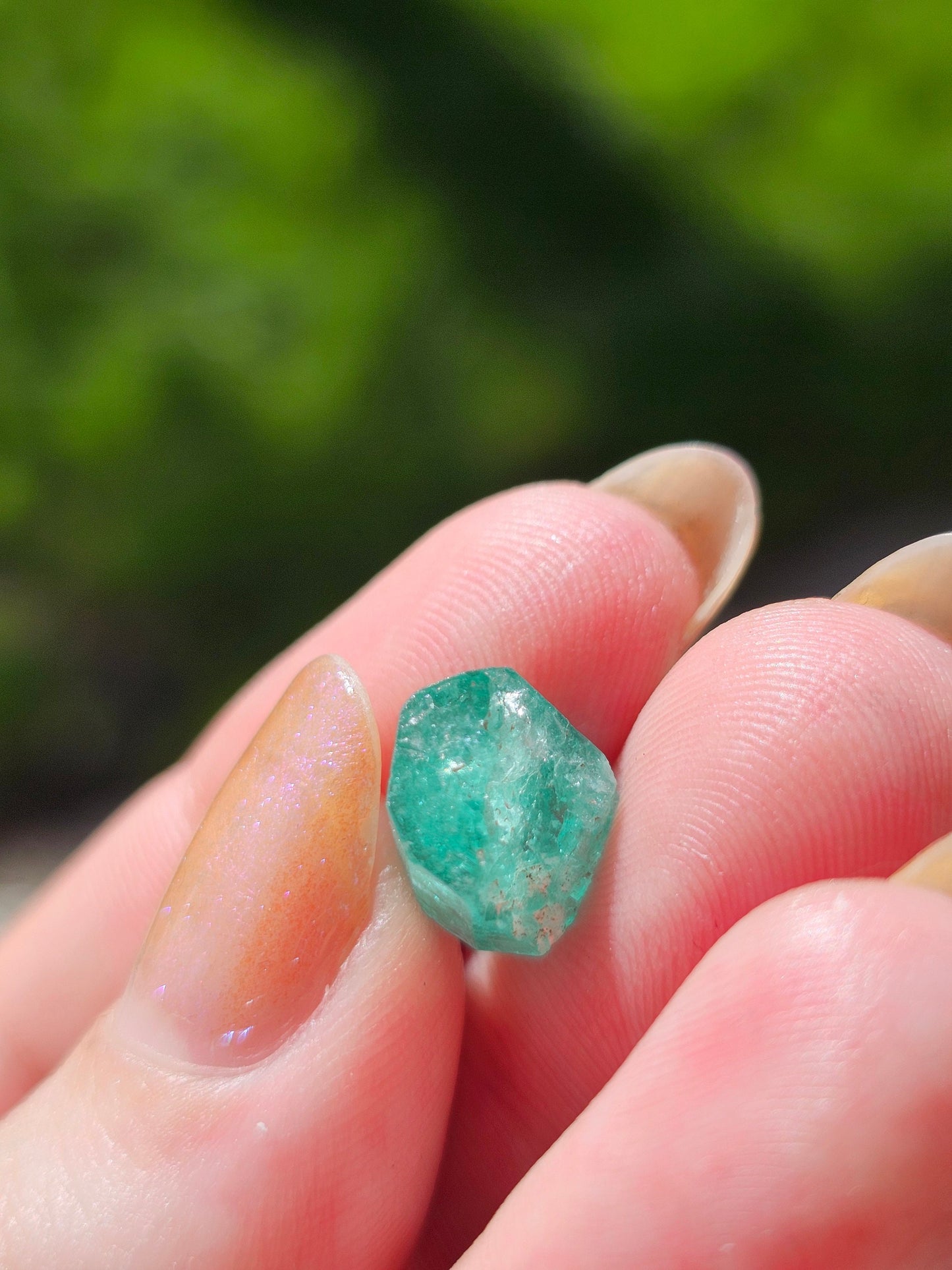 Emerald Crystal, 5.1ct Specimen, Rough Raw Natural Gem, Terminated Beryl, Green Blue, Muzo Columbia Gemstone for Collection or Jewelry
