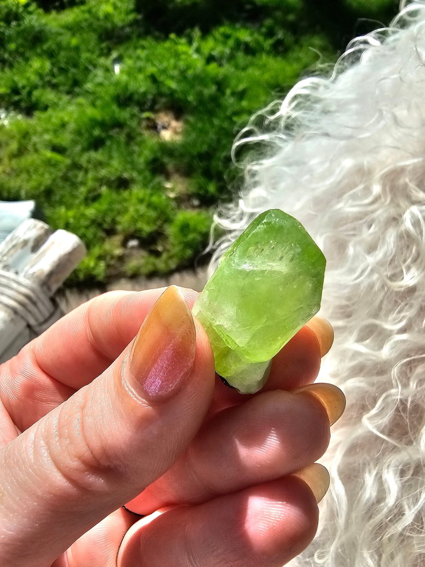 Diopside Crystal, 7.89g Bright Green, Rare Raw Gemstone