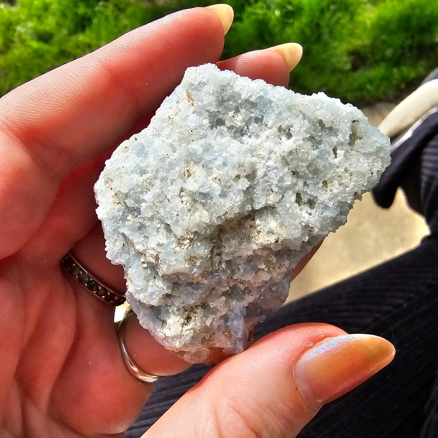 Orange Garnet on Blue Calcite, Rare Old Stock High Color Contrast, Natural Mineral Crystal Specimen from Kenya