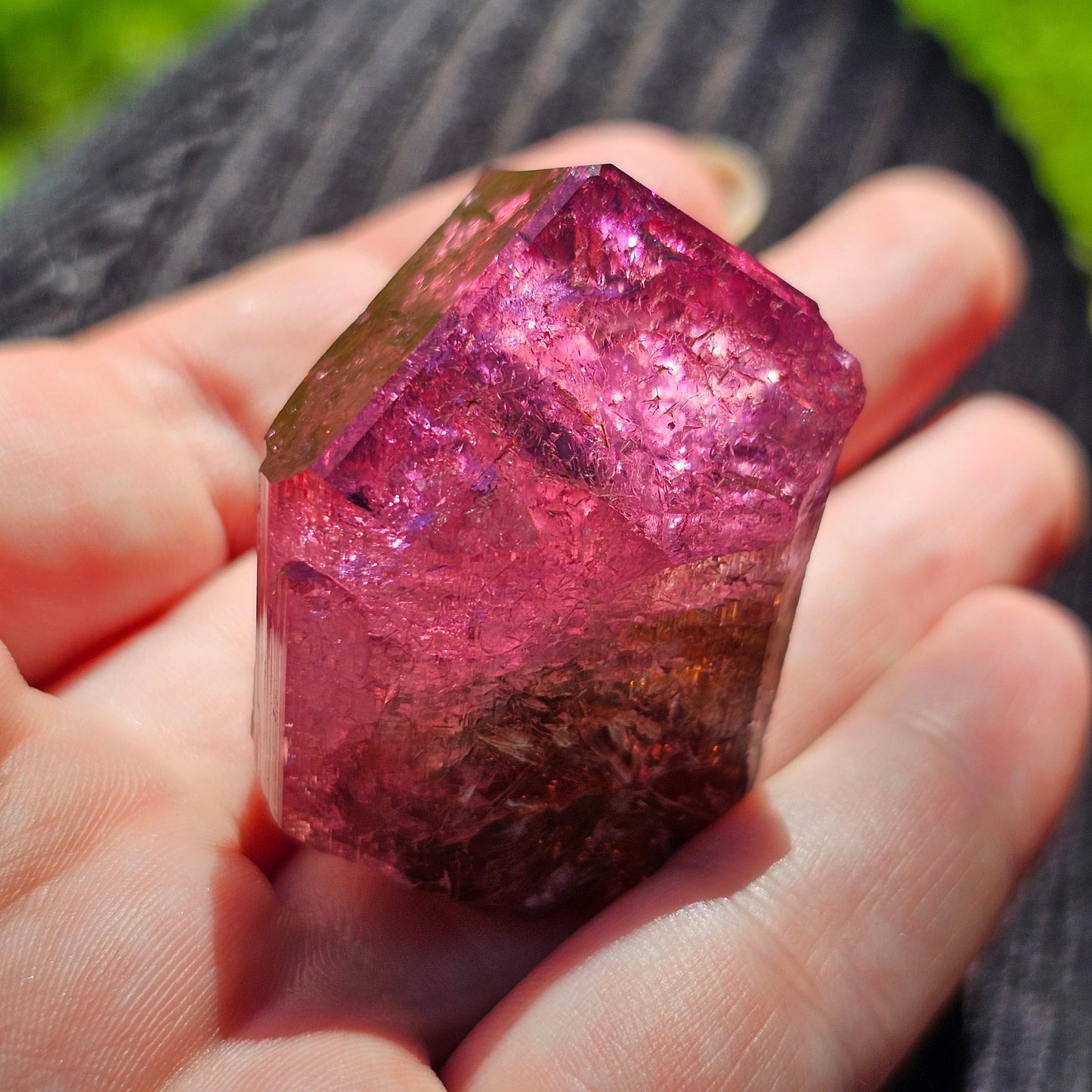 RESERVED for P. ~ Payment 1, Rubellite, Bicolor Tourmaline, Hot Pink Polychrome Elbaite, Large 56g Crystal, High Grade, Self Standing Gem
