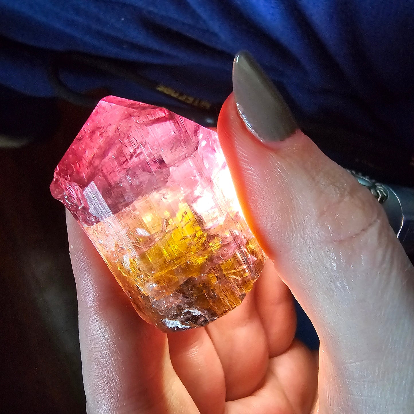 RESERVED for P. ~ Payment 1, Rubellite, Bicolor Tourmaline, Hot Pink Polychrome Elbaite, Large 56g Crystal, High Grade, Self Standing Gem