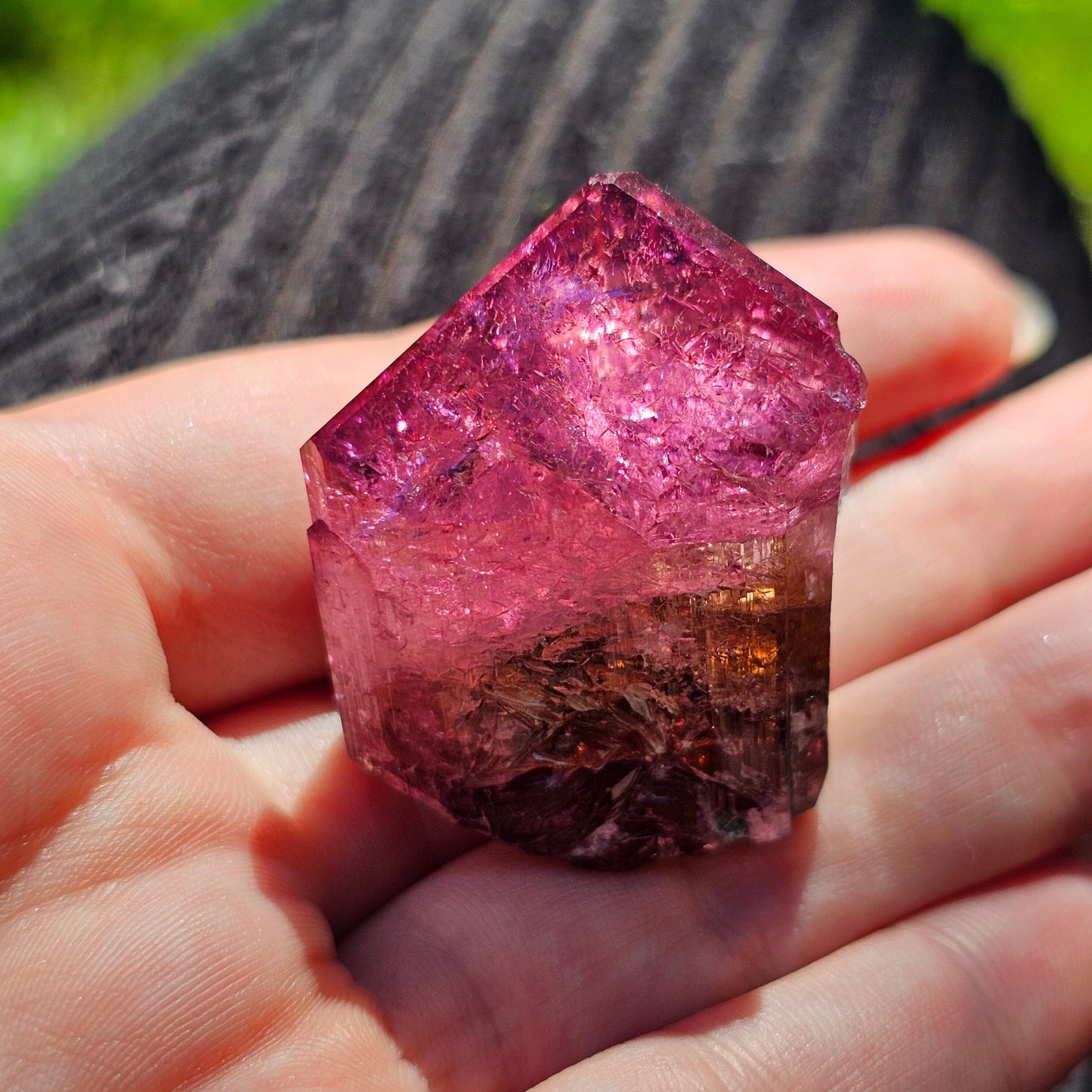 RESERVED for P. ~ Payment 1, Rubellite, Bicolor Tourmaline, Hot Pink Polychrome Elbaite, Large 56g Crystal, High Grade, Self Standing Gem