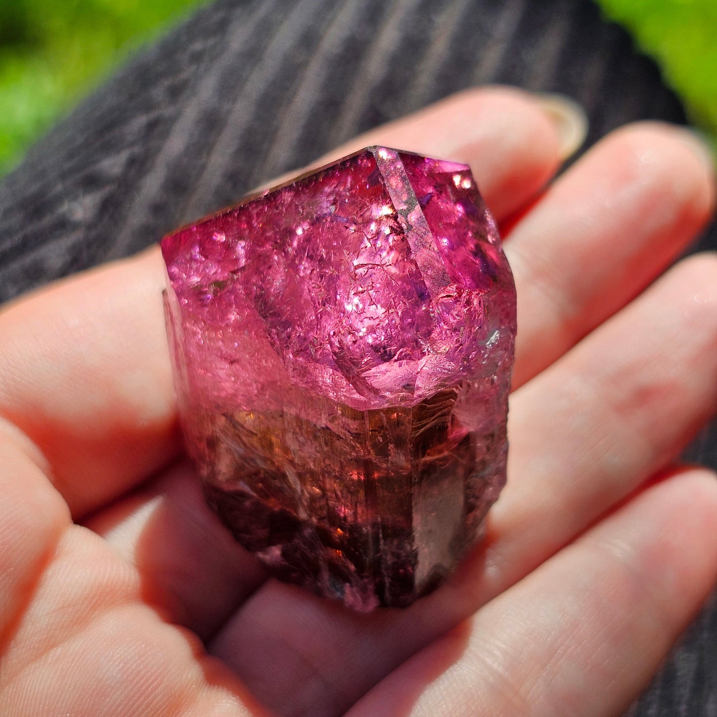 RESERVED for P. ~ Payment 1, Rubellite, Bicolor Tourmaline, Hot Pink Polychrome Elbaite, Large 56g Crystal, High Grade, Self Standing Gem