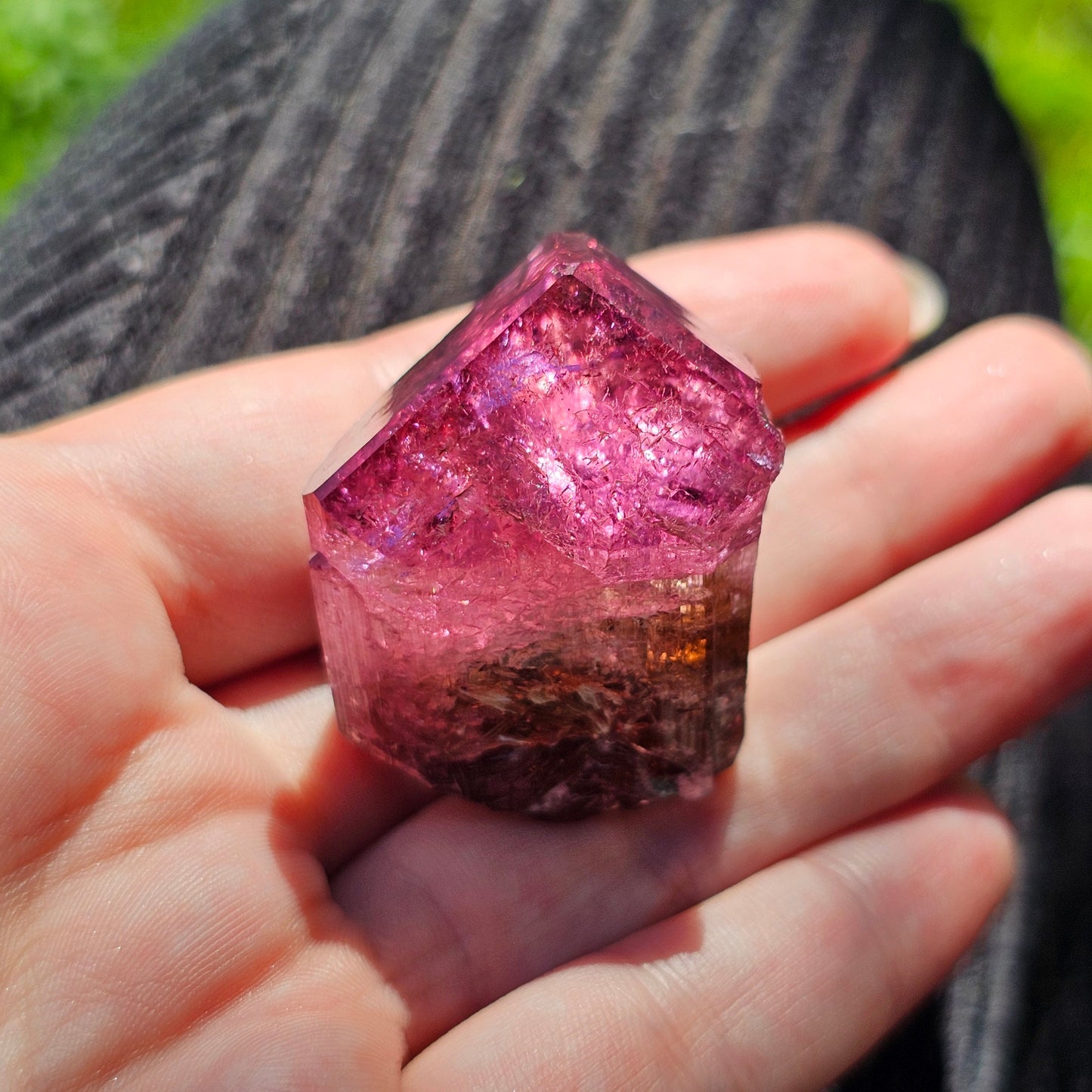 RESERVED for P. ~ Payment 1, Rubellite, Bicolor Tourmaline, Hot Pink Polychrome Elbaite, Large 56g Crystal, High Grade, Self Standing Gem