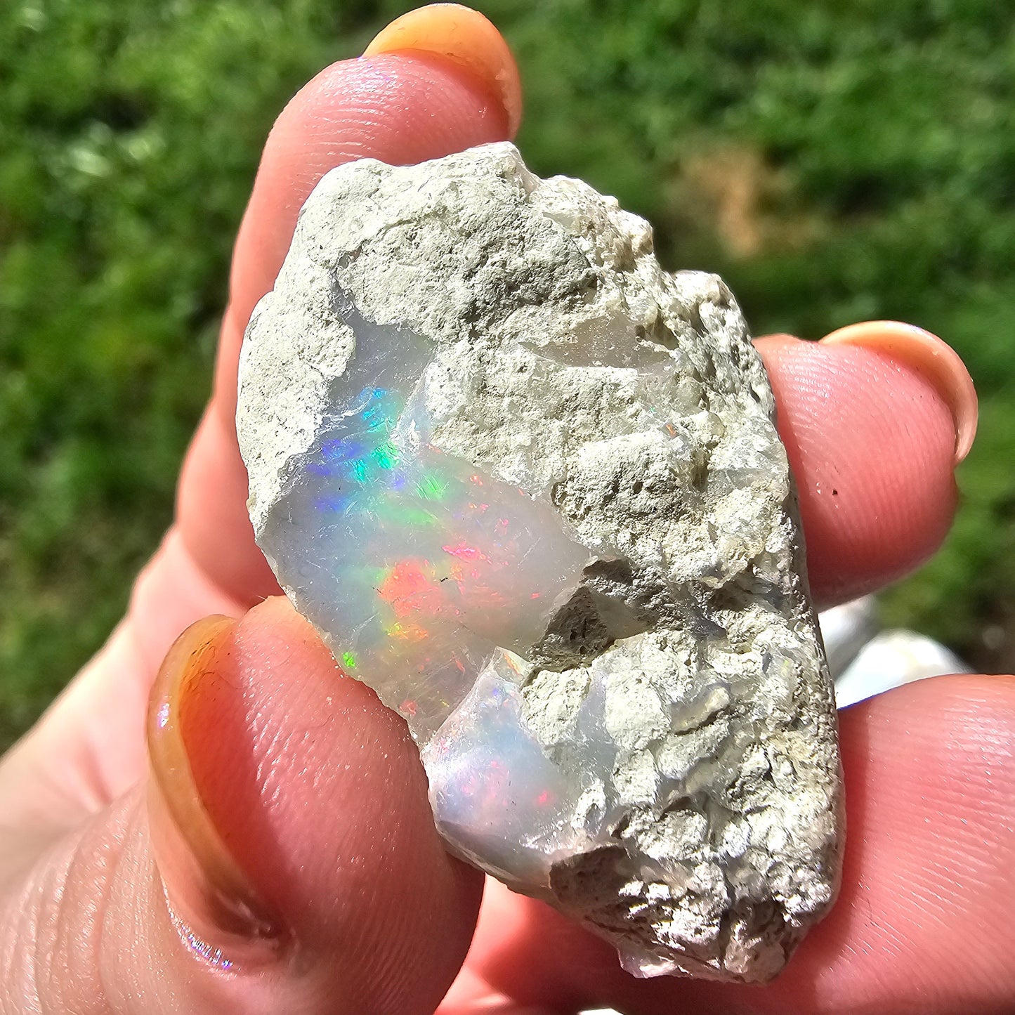 Large Raw Opal, 9.4g Rough Rare Mineral Specimen, Rainbow Flashy Gem, Multicolored, Welo Ethiopia, Newer find, Opal with Matrix, Collectable