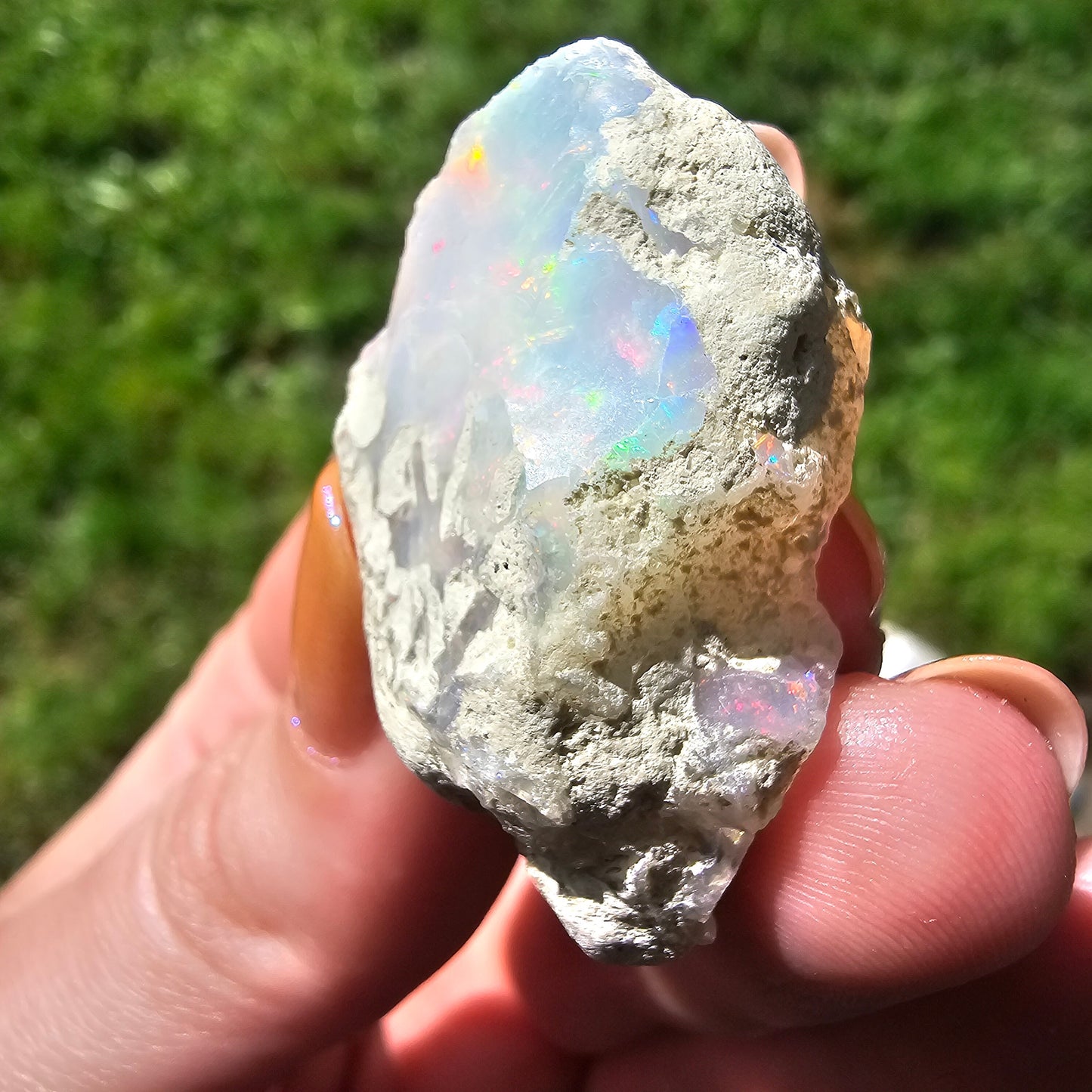 Large Raw Opal, 9.4g Rough Rare Mineral Specimen, Rainbow Flashy Gem, Multicolored, Welo Ethiopia, Newer find, Opal with Matrix, Collectable