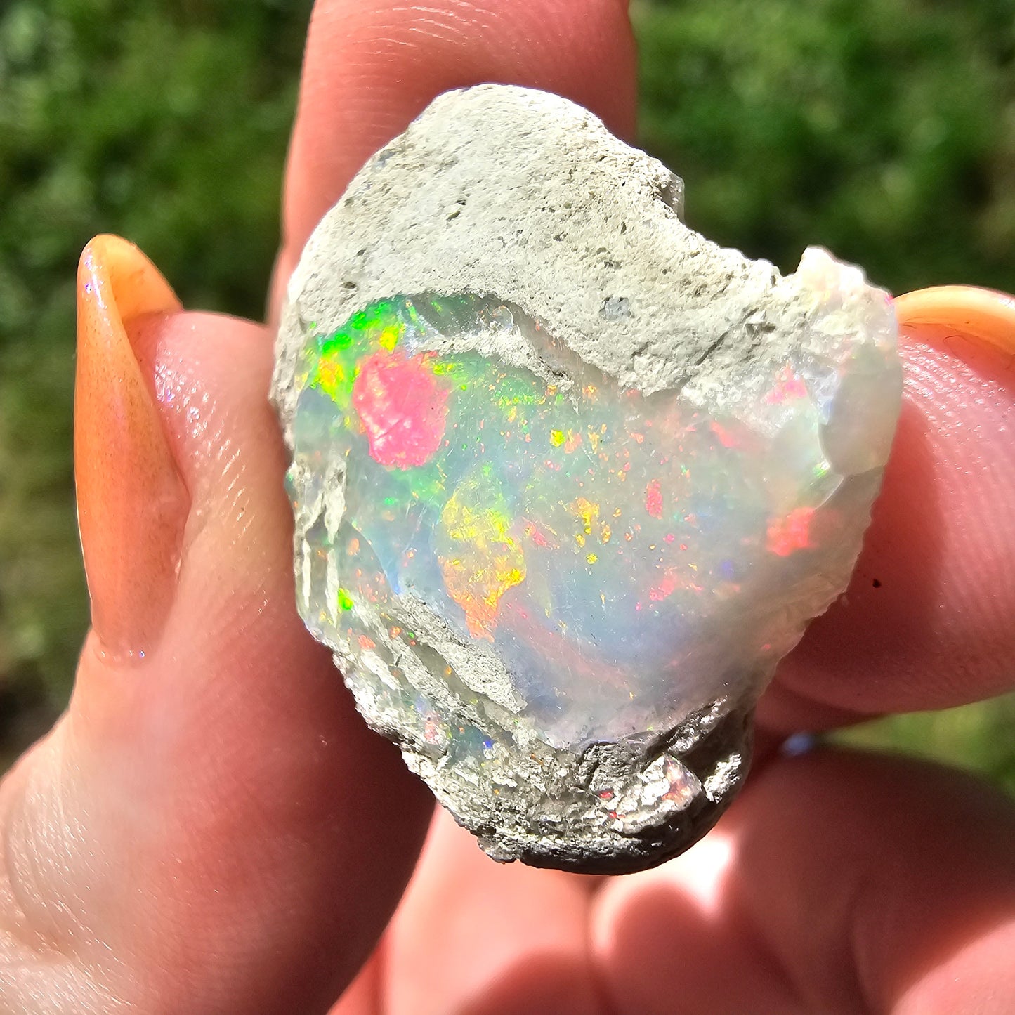 Large Raw Opal, 5.3g Rough Rare Mineral Specimen, Rainbow Flashy Gem, Multicolored, Welo Ethiopia, Newer find, Opal with Matrix, Collectable