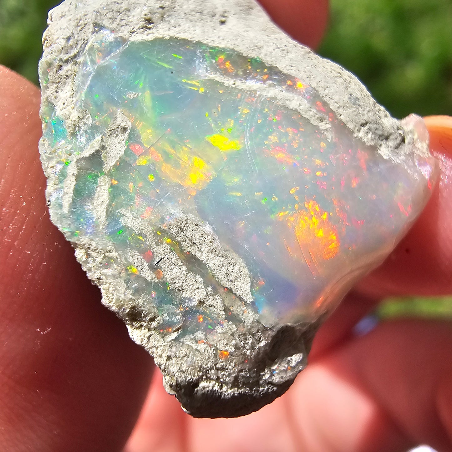 Large Raw Opal, 5.3g Rough Rare Mineral Specimen, Rainbow Flashy Gem, Multicolored, Welo Ethiopia, Newer find, Opal with Matrix, Collectable