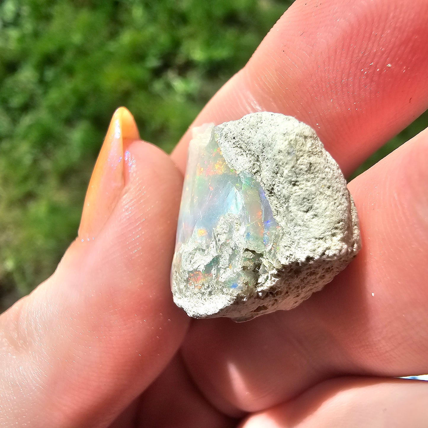 Large Raw Opal, 5.3g Rough Rare Mineral Specimen, Rainbow Flashy Gem, Multicolored, Welo Ethiopia, Newer find, Opal with Matrix, Collectable