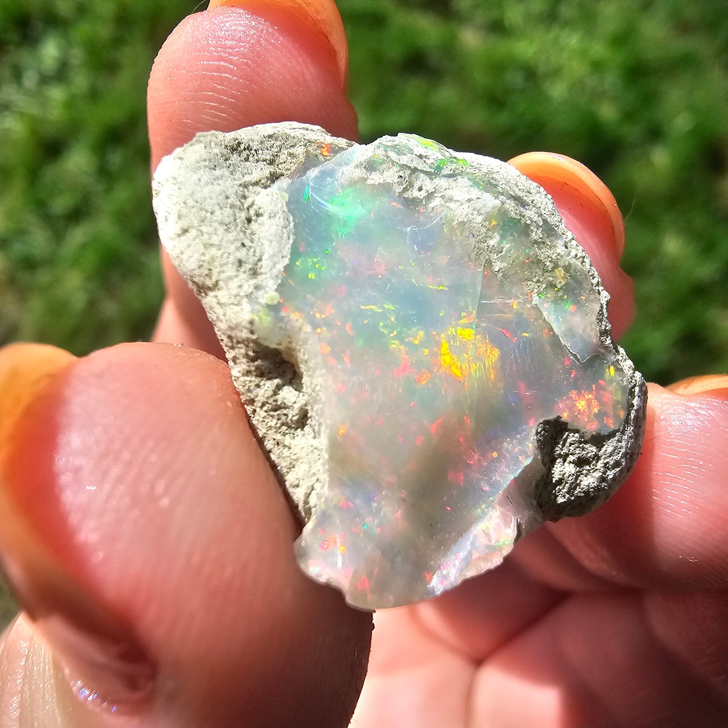 Large Raw Opal, 5.3g Rough Rare Mineral Specimen, Rainbow Flashy Gem, Multicolored, Welo Ethiopia, Newer find, Opal with Matrix, Collectable