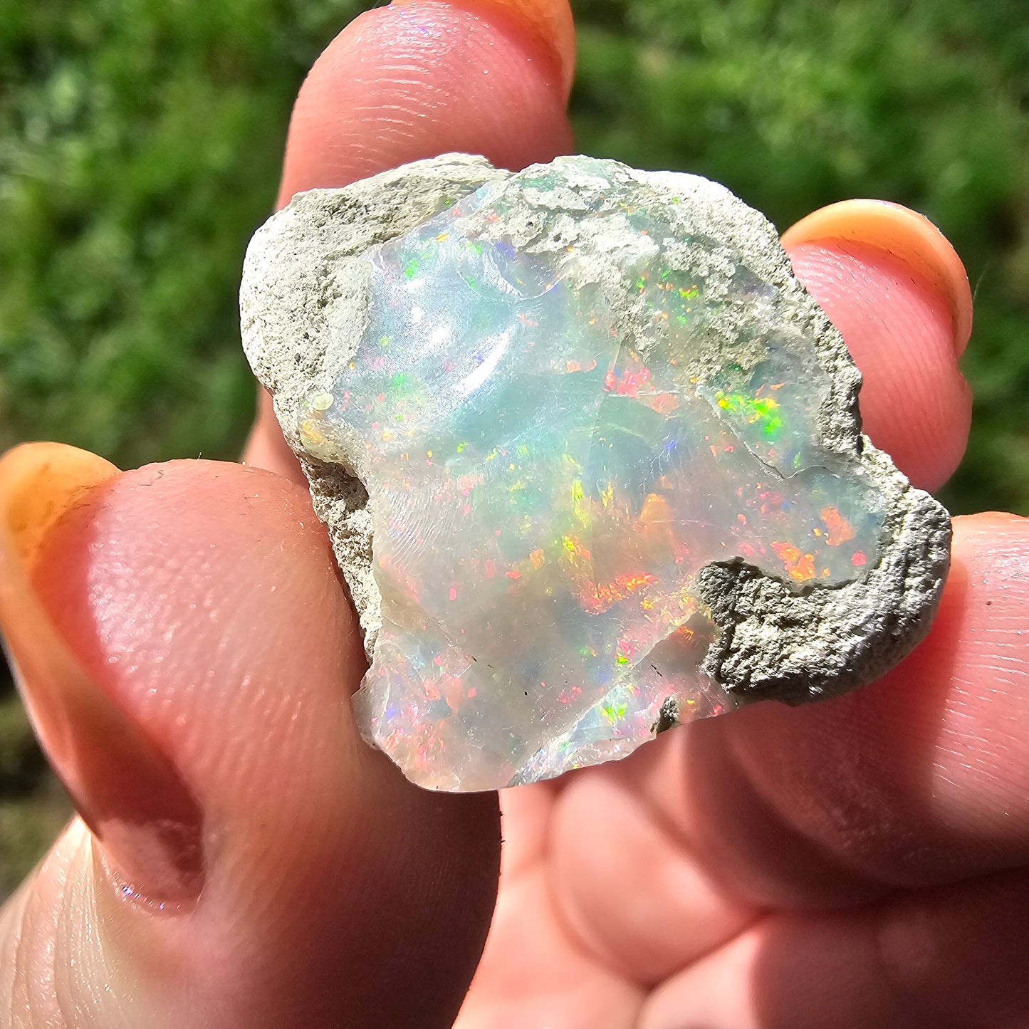 Large Raw Opal, 5.3g Rough Rare Mineral Specimen, Rainbow Flashy Gem, Multicolored, Welo Ethiopia, Newer find, Opal with Matrix, Collectable