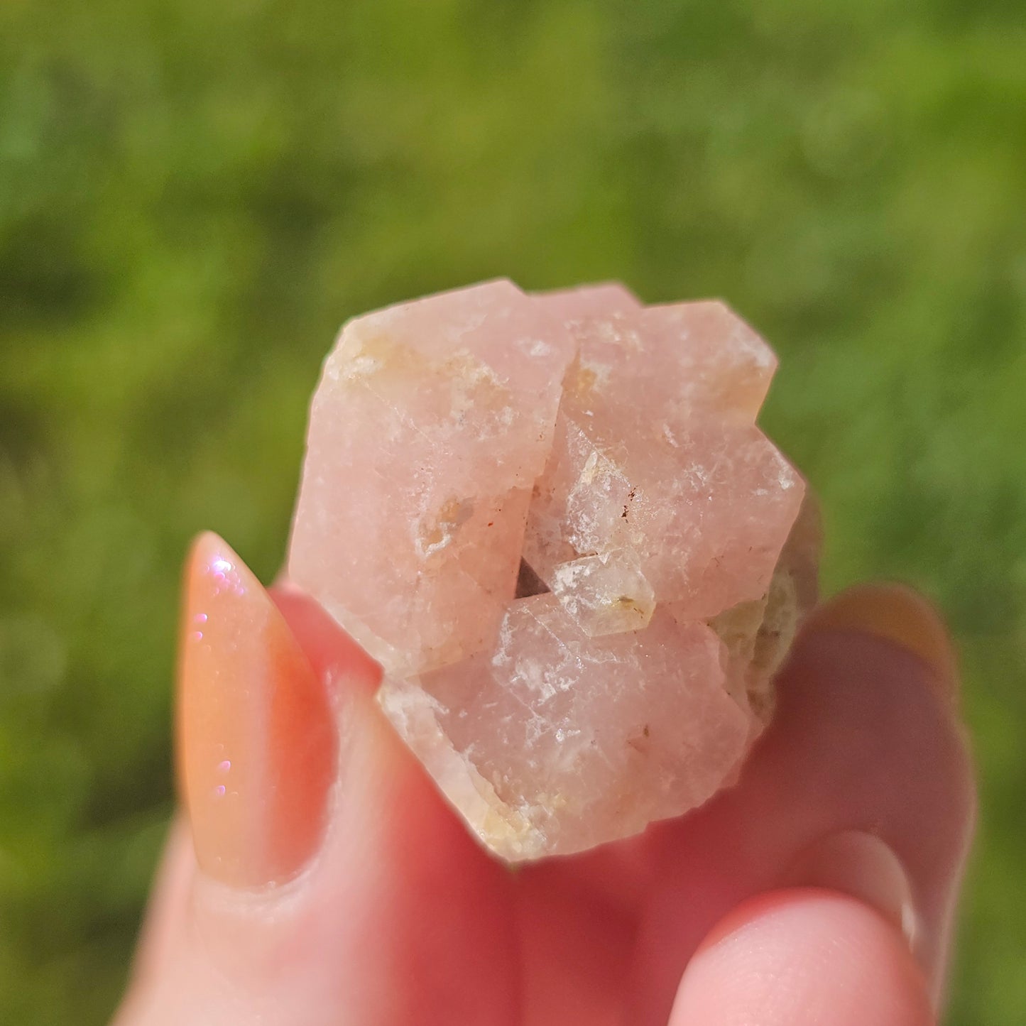 Pink Garnet, Sierra de las Cruces, Mexico, Old Stock, Lustrous Terminated, 21g Grossular Garnet Cluster, Baby Pink, Colorful Gemstone