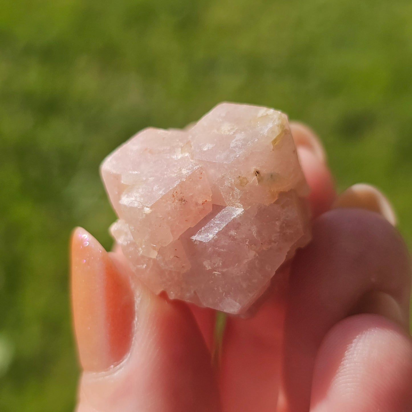 Pink Garnet, Sierra de las Cruces, Mexico, Old Stock, Lustrous Terminated, 21g Grossular Garnet Cluster, Baby Pink, Colorful Gemstone