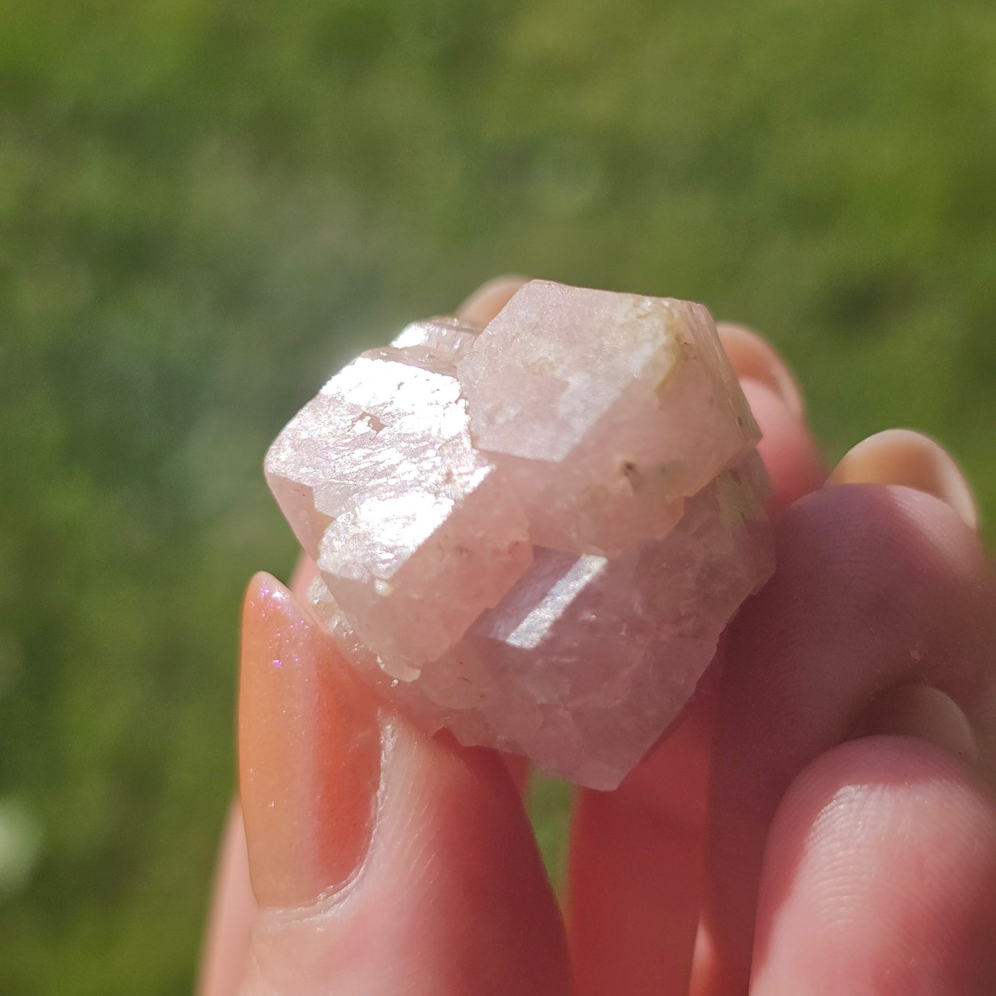 Pink Garnet, Sierra de las Cruces, Mexico, Old Stock, Lustrous Terminated, 21g Grossular Garnet Cluster, Baby Pink, Colorful Gemstone