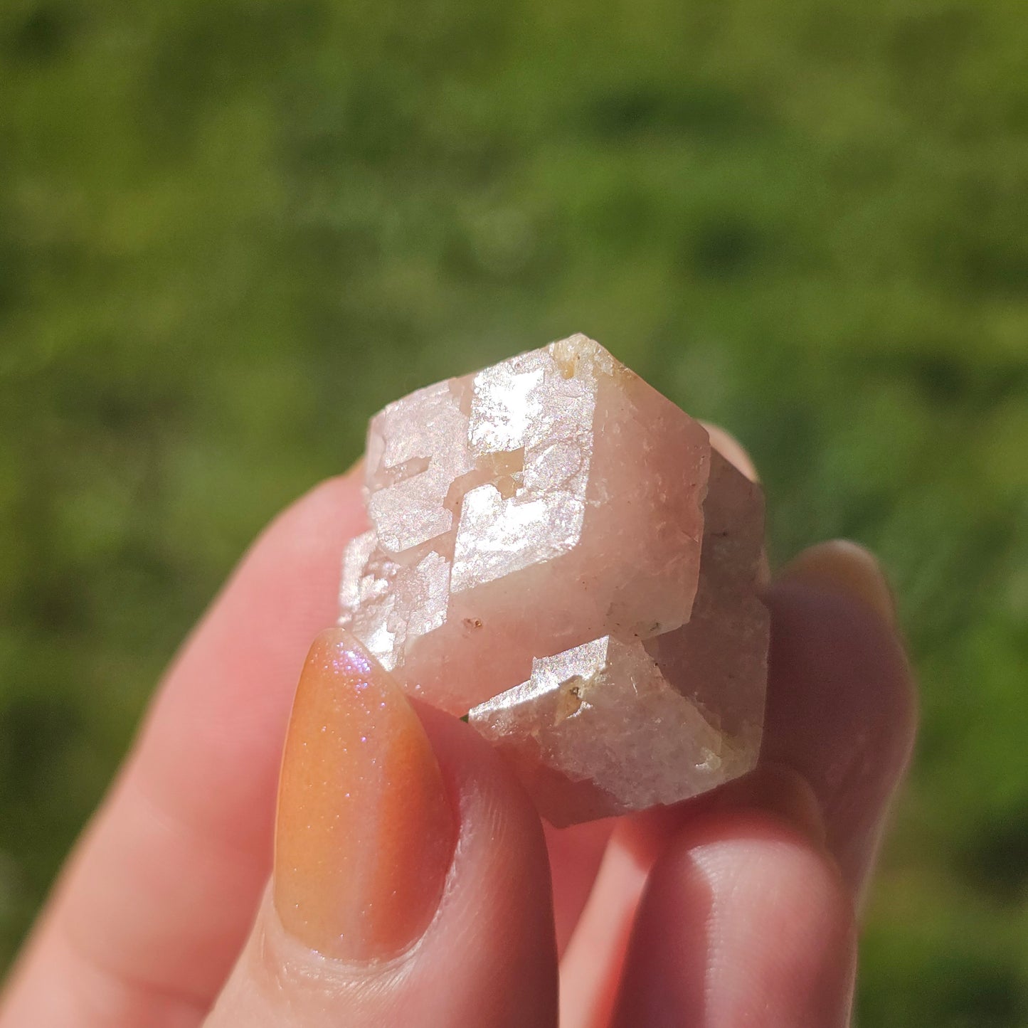 Pink Garnet, Sierra de las Cruces, Mexico, Old Stock, Lustrous Terminated, 21g Grossular Garnet Cluster, Baby Pink, Colorful Gemstone