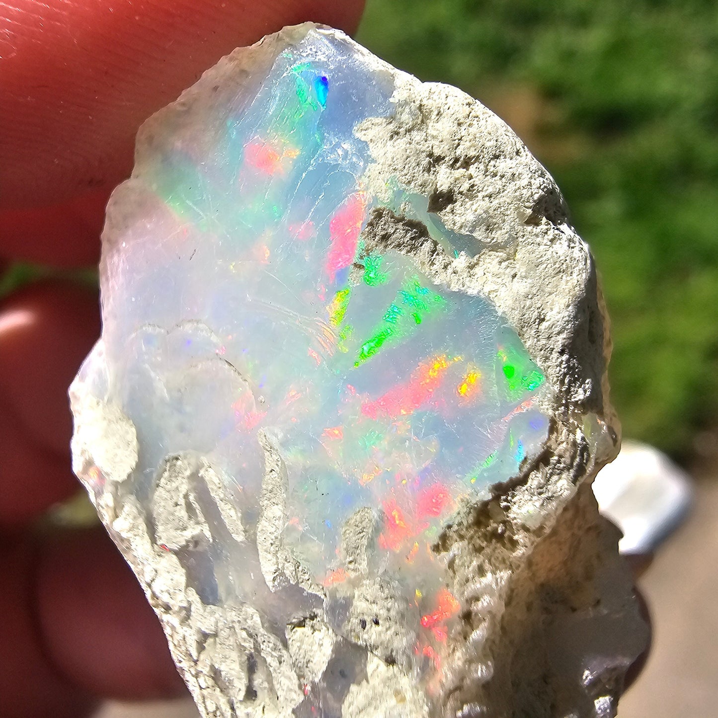 Large Raw Opal, 9.4g Rough Rare Mineral Specimen, Rainbow Flashy Gem, Multicolored, Welo Ethiopia, Newer find, Opal with Matrix, Collectable