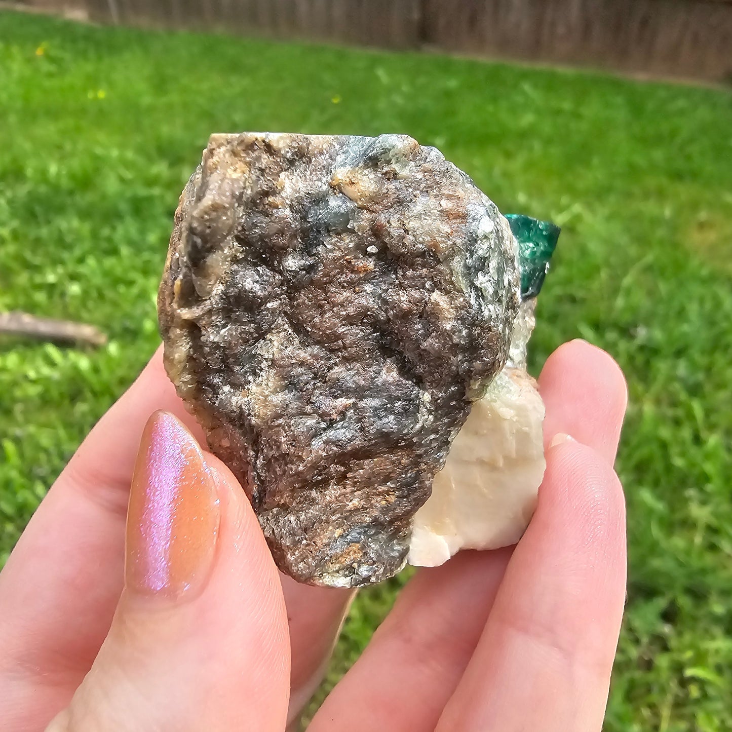 Raw Emerald (1cm) on matrix, Deep Green Emerald Beryl Crystal