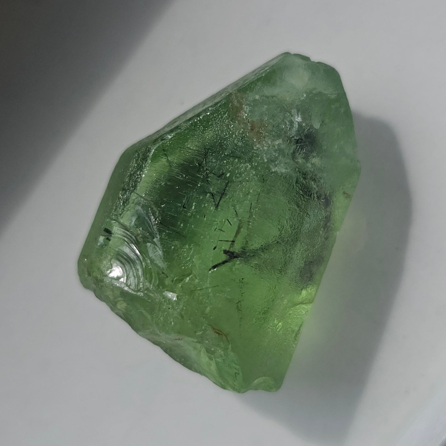Gemmy Peridot Crystal, 6.1g, with Ludwigite Inclusions, High Grade, Raw Natural Gemstone, from Pakistan, August Birthstone, Earth Lover Gift
