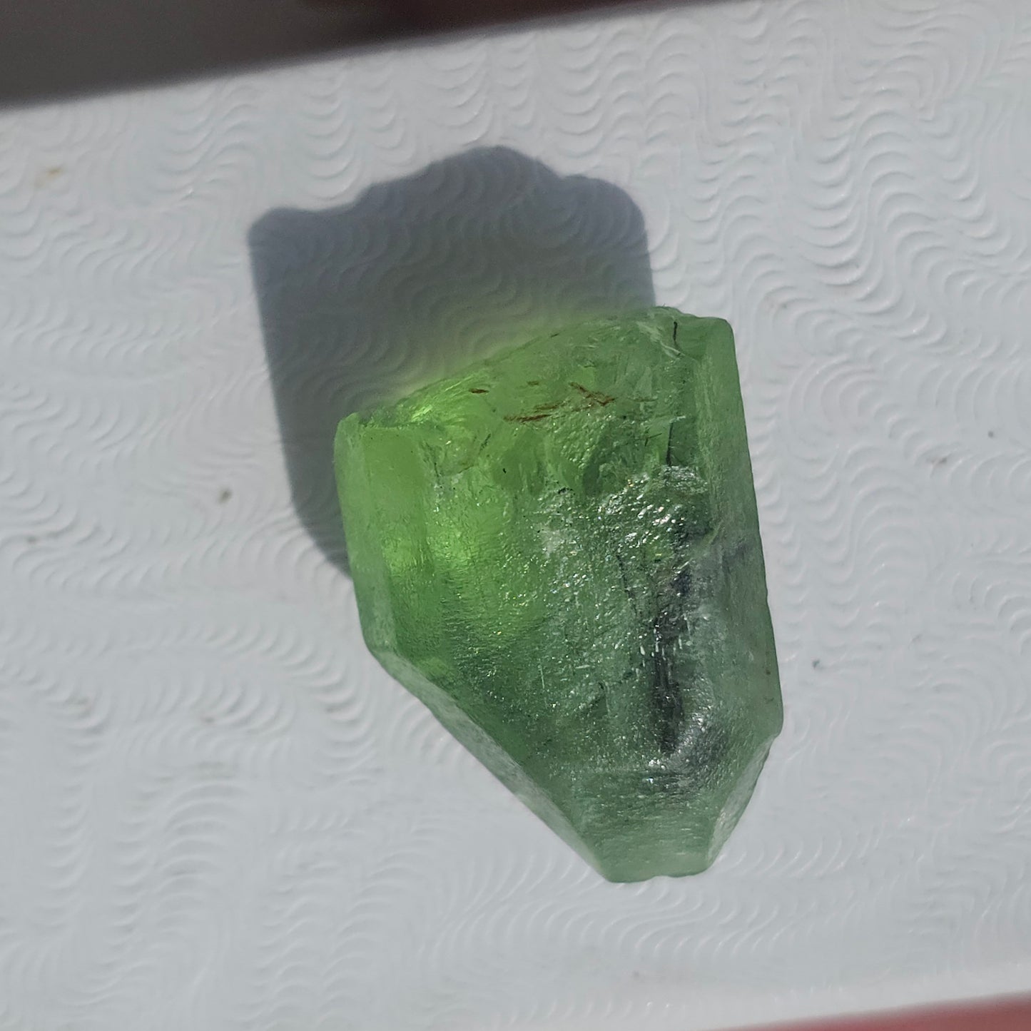 Gemmy Peridot Crystal, 6.1g, with Ludwigite Inclusions, High Grade, Raw Natural Gemstone, from Pakistan, August Birthstone, Earth Lover Gift
