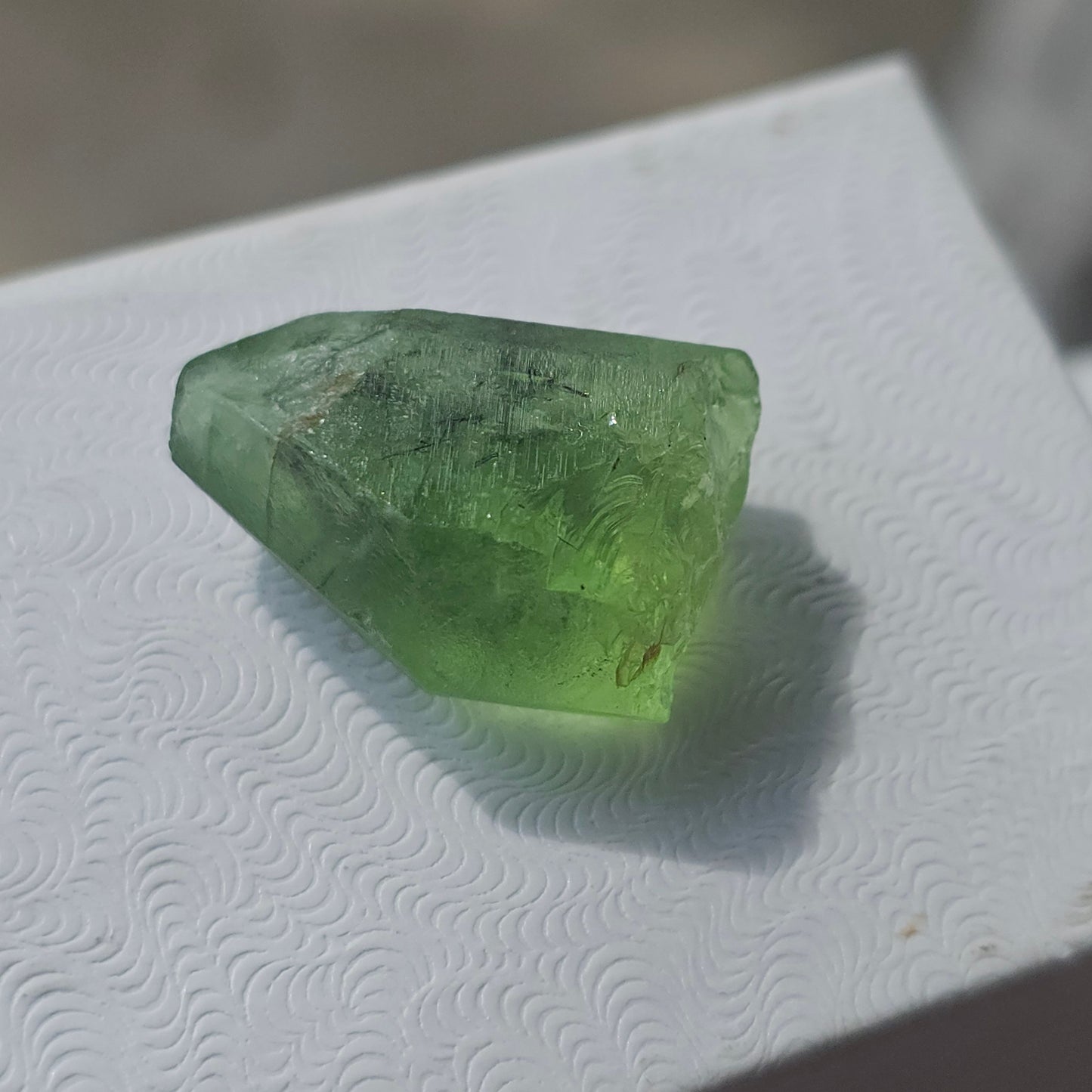 Gemmy Peridot Crystal, 6.1g, with Ludwigite Inclusions, High Grade, Raw Natural Gemstone, from Pakistan, August Birthstone, Earth Lover Gift