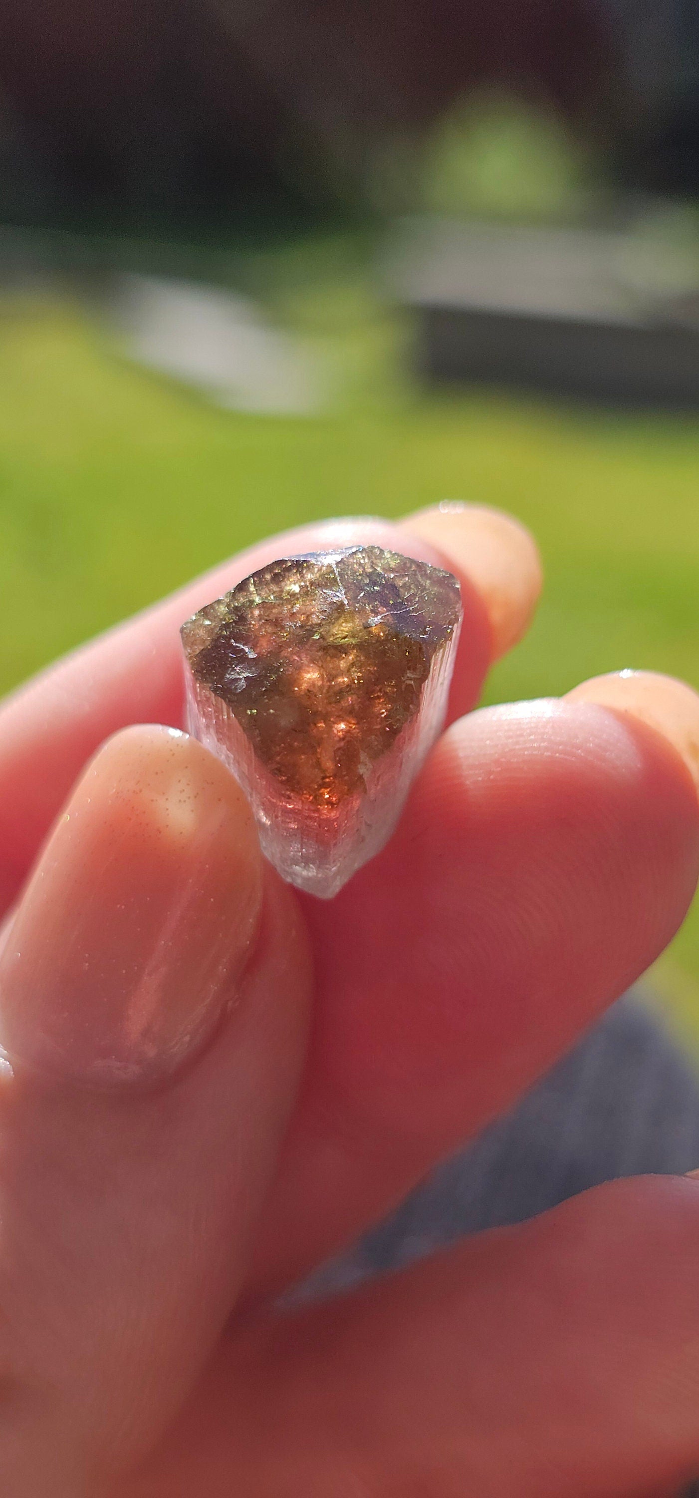 3.6g Tourmaline Crystal, Rough Raw Elbaite, Multicolored Blue, Red, Green, Lipstick tourmaline, Terminated Rare Collector Gemstone, Aricanga