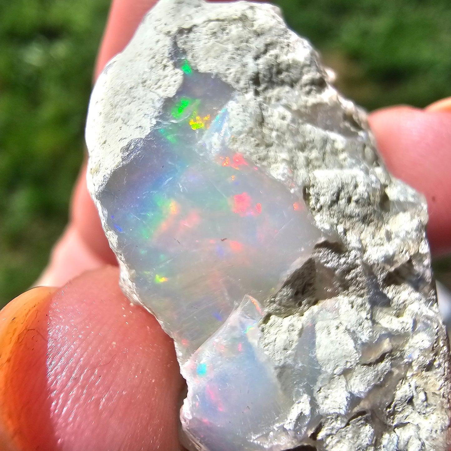 Large Raw Opal, 9.4g Rough Rare Mineral Specimen, Rainbow Flashy Gem, Multicolored, Welo Ethiopia, Newer find, Opal with Matrix, Collectable