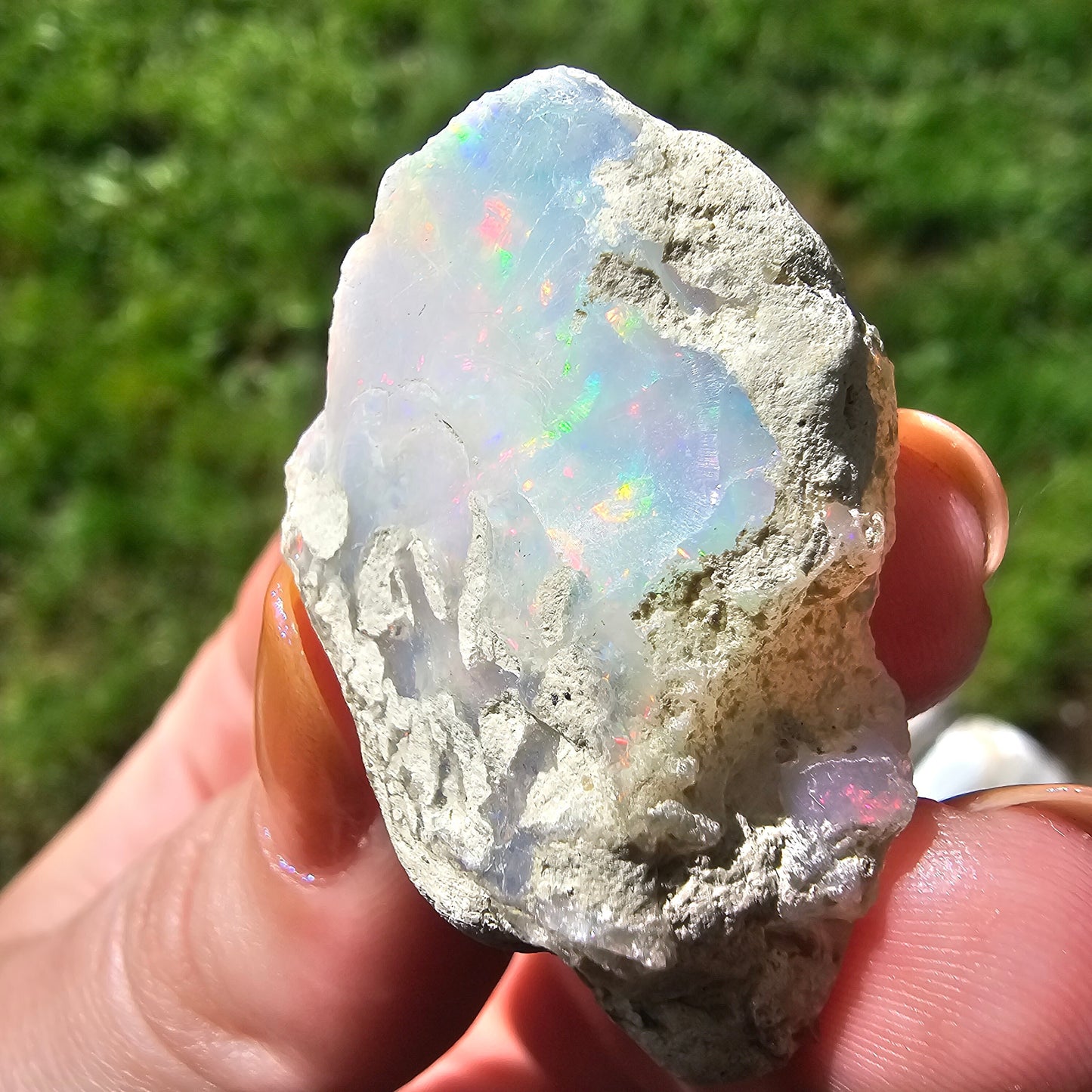Large Raw Opal, 9.4g Rough Rare Mineral Specimen, Rainbow Flashy Gem, Multicolored, Welo Ethiopia, Newer find, Opal with Matrix, Collectable