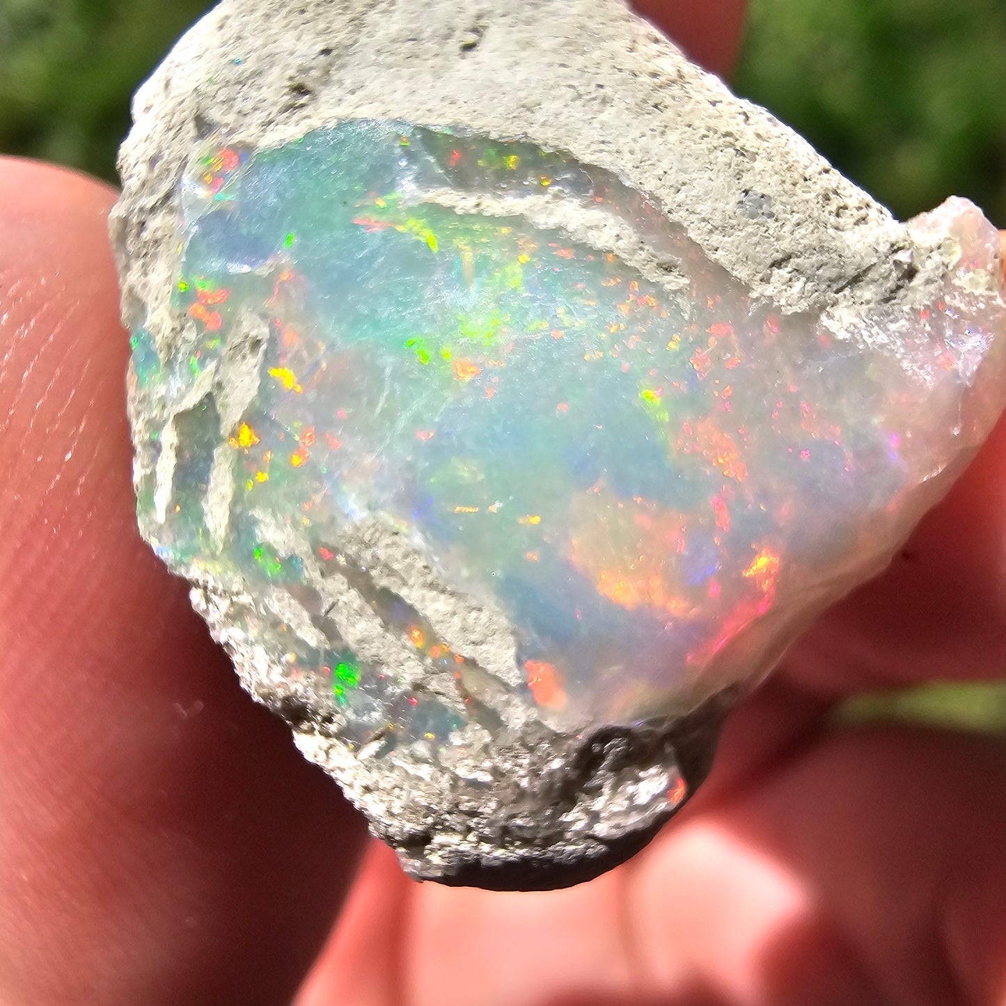 Large Raw Opal, 5.3g Rough Rare Mineral Specimen, Rainbow Flashy Gem, Multicolored, Welo Ethiopia, Newer find, Opal with Matrix, Collectable