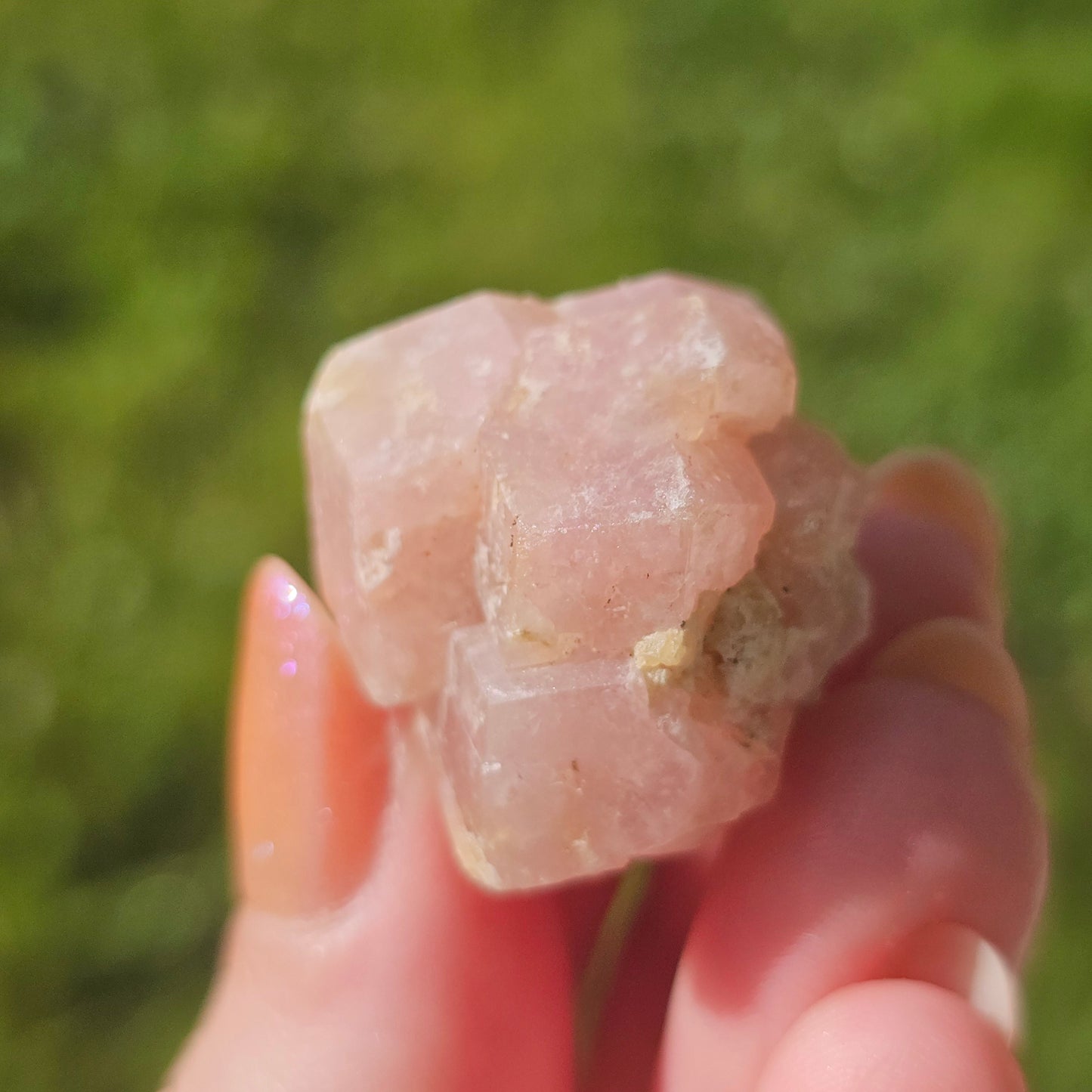 Pink Garnet, Sierra de las Cruces, Mexico, Old Stock, Lustrous Terminated, 21g Grossular Garnet Cluster, Baby Pink, Colorful Gemstone