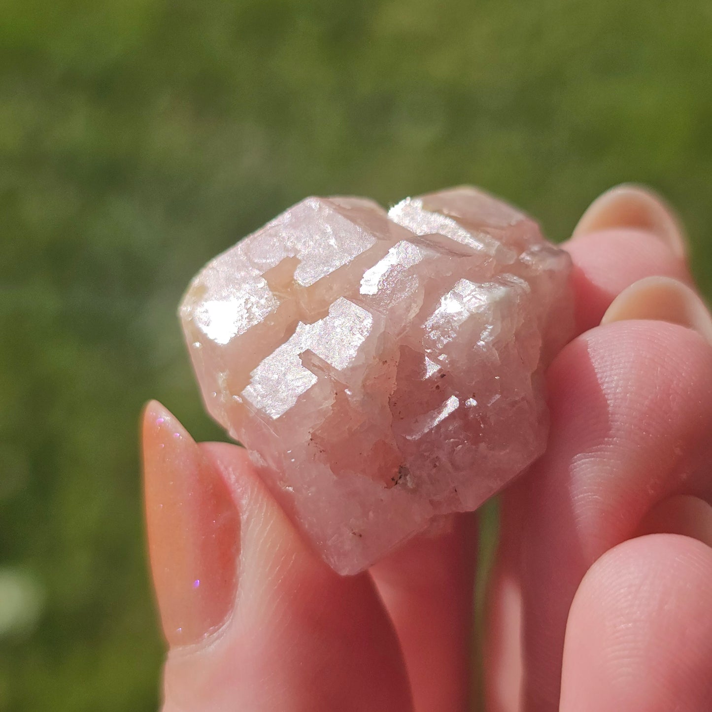Pink Garnet, Sierra de las Cruces, Mexico, Old Stock, Lustrous Terminated, 21g Grossular Garnet Cluster, Baby Pink, Colorful Gemstone