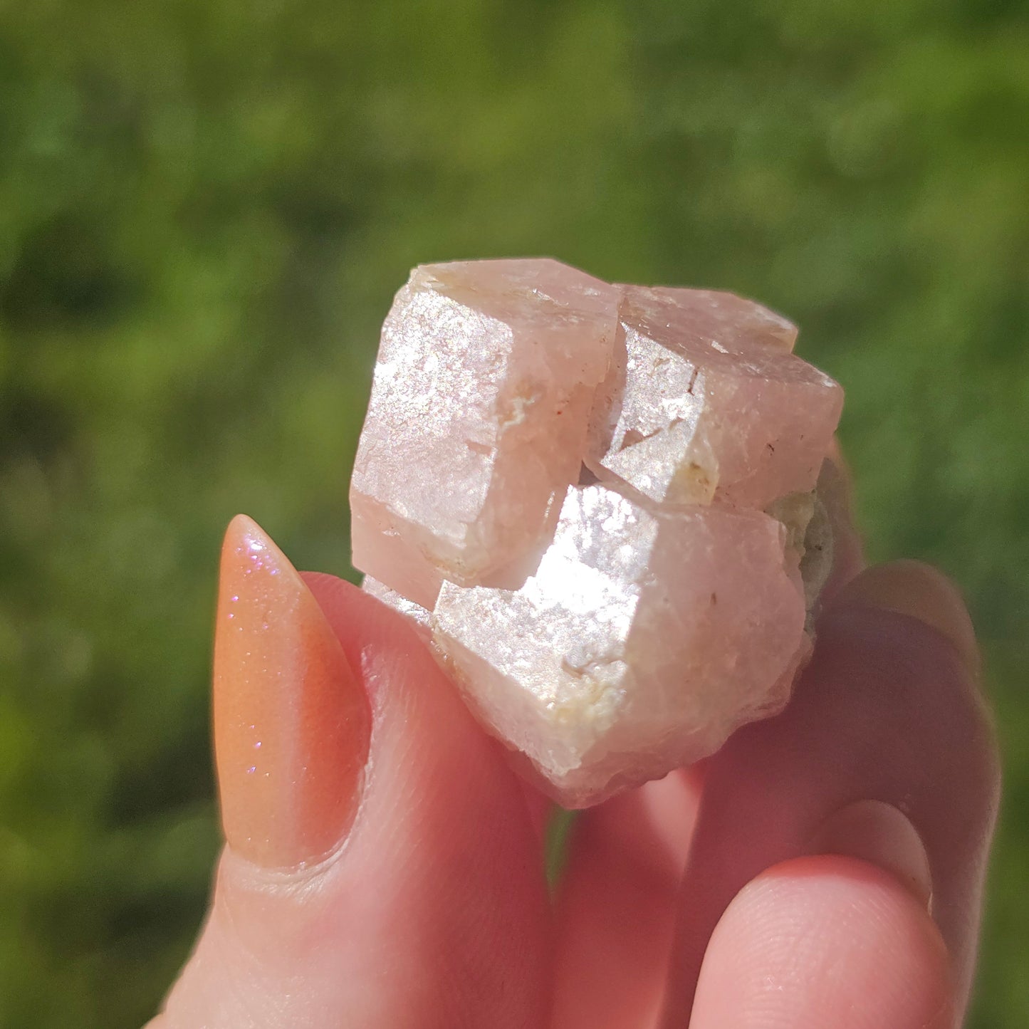 Pink Garnet, Sierra de las Cruces, Mexico, Old Stock, Lustrous Terminated, 21g Grossular Garnet Cluster, Baby Pink, Colorful Gemstone