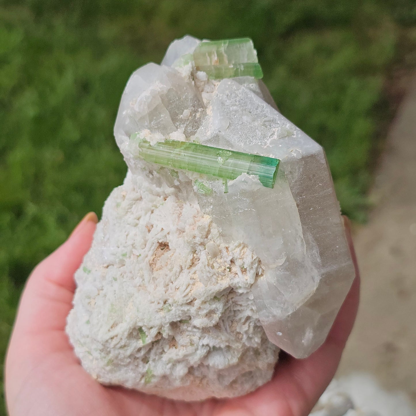 RESERVED ~ XL Cabinet Crystal ~ Green Tourmaline / Verdellite Elbaite on Quartz