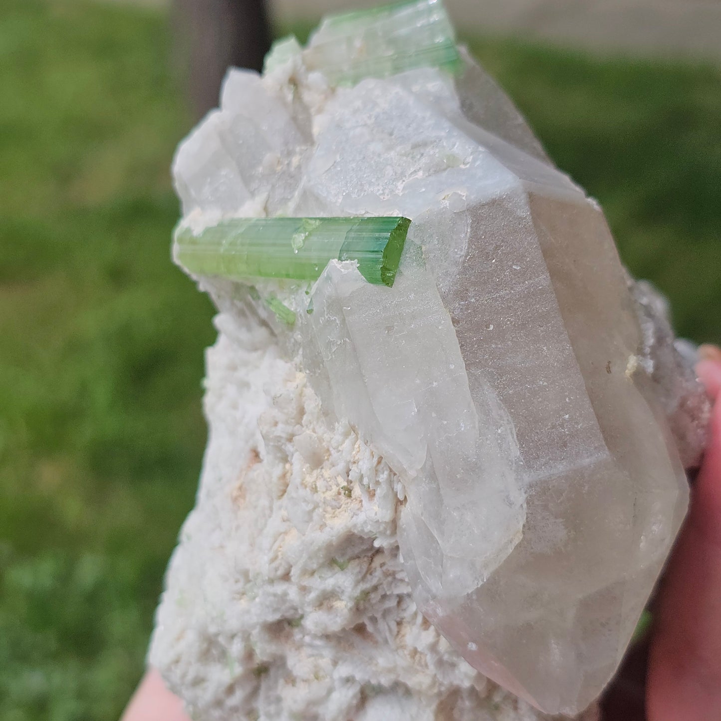 RESERVED ~ XL Cabinet Crystal ~ Green Tourmaline / Verdellite Elbaite on Quartz