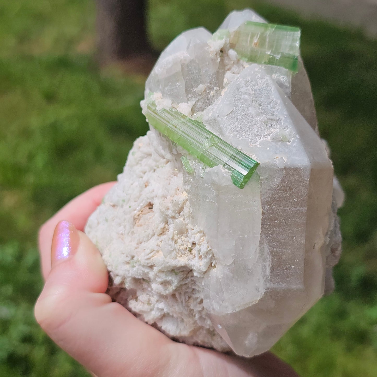 RESERVED ~ XL Cabinet Crystal ~ Green Tourmaline / Verdellite Elbaite on Quartz