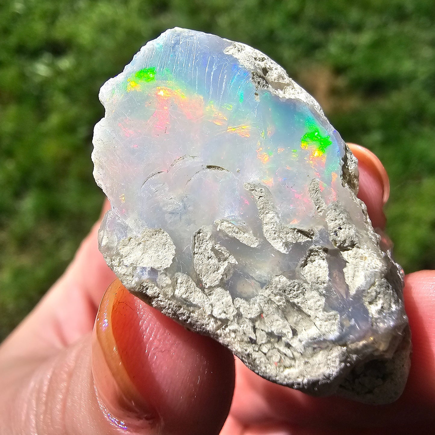 Large Raw Opal, 9.4g Rough Rare Mineral Specimen, Rainbow Flashy Gem, Multicolored, Welo Ethiopia, Newer find, Opal with Matrix, Collectable