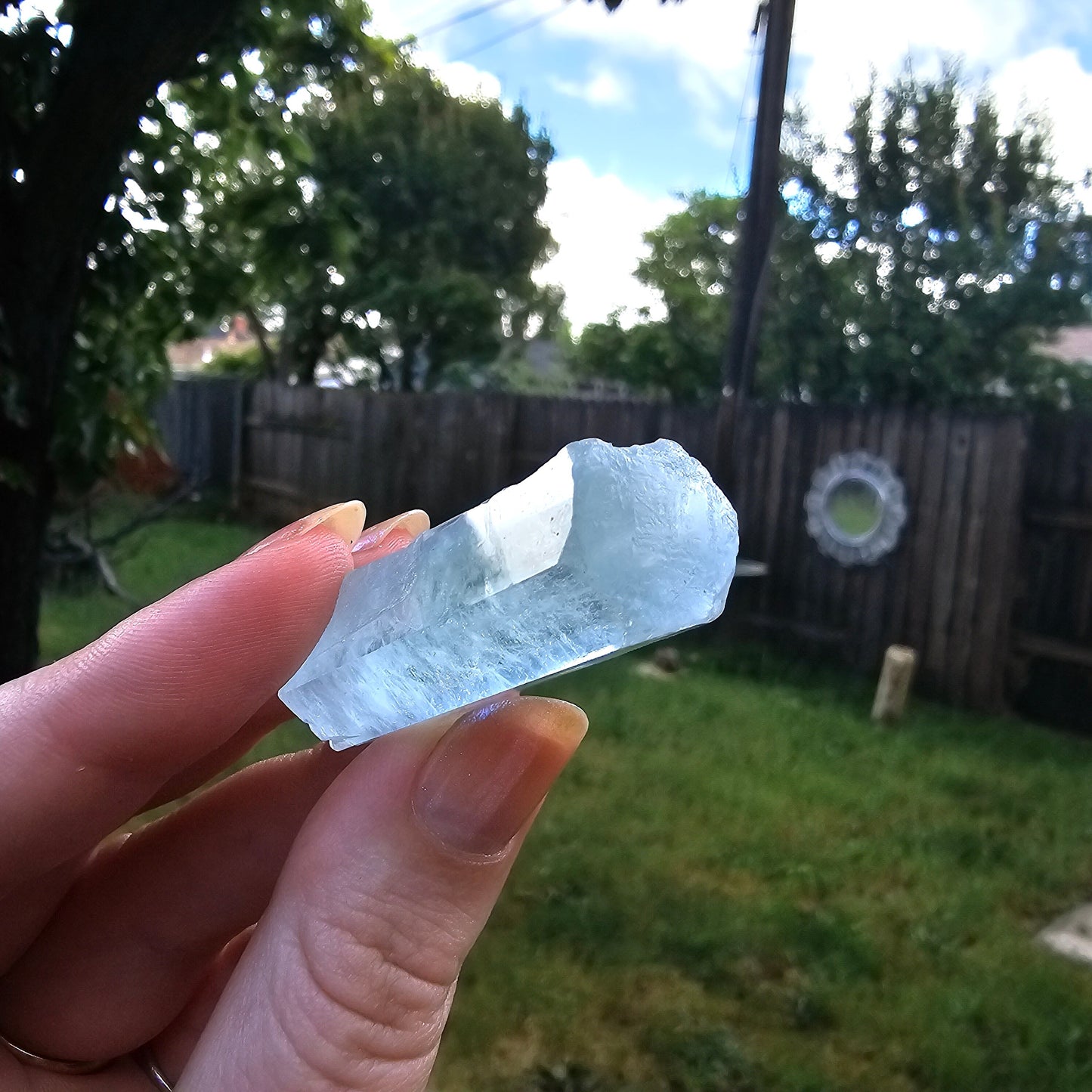 Aquamarine Specimen, Skardu Pakistan, Direct Ethically Sourced, Raw Rare Mineral, Beryl Crystal, with Silver Mica Attached, Terminated Gem
