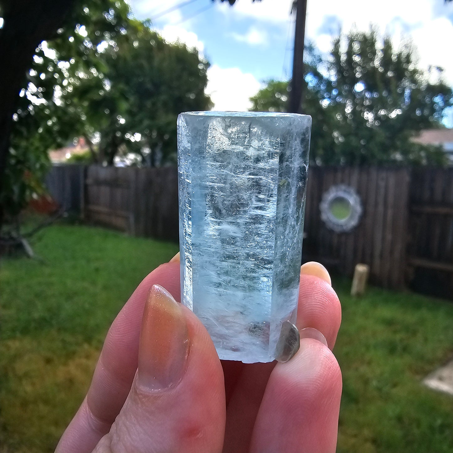 Aquamarine Specimen, Skardu Pakistan, Direct Ethically Sourced, Raw Rare Mineral, Beryl Crystal, with Silver Mica Attached, Terminated Gem