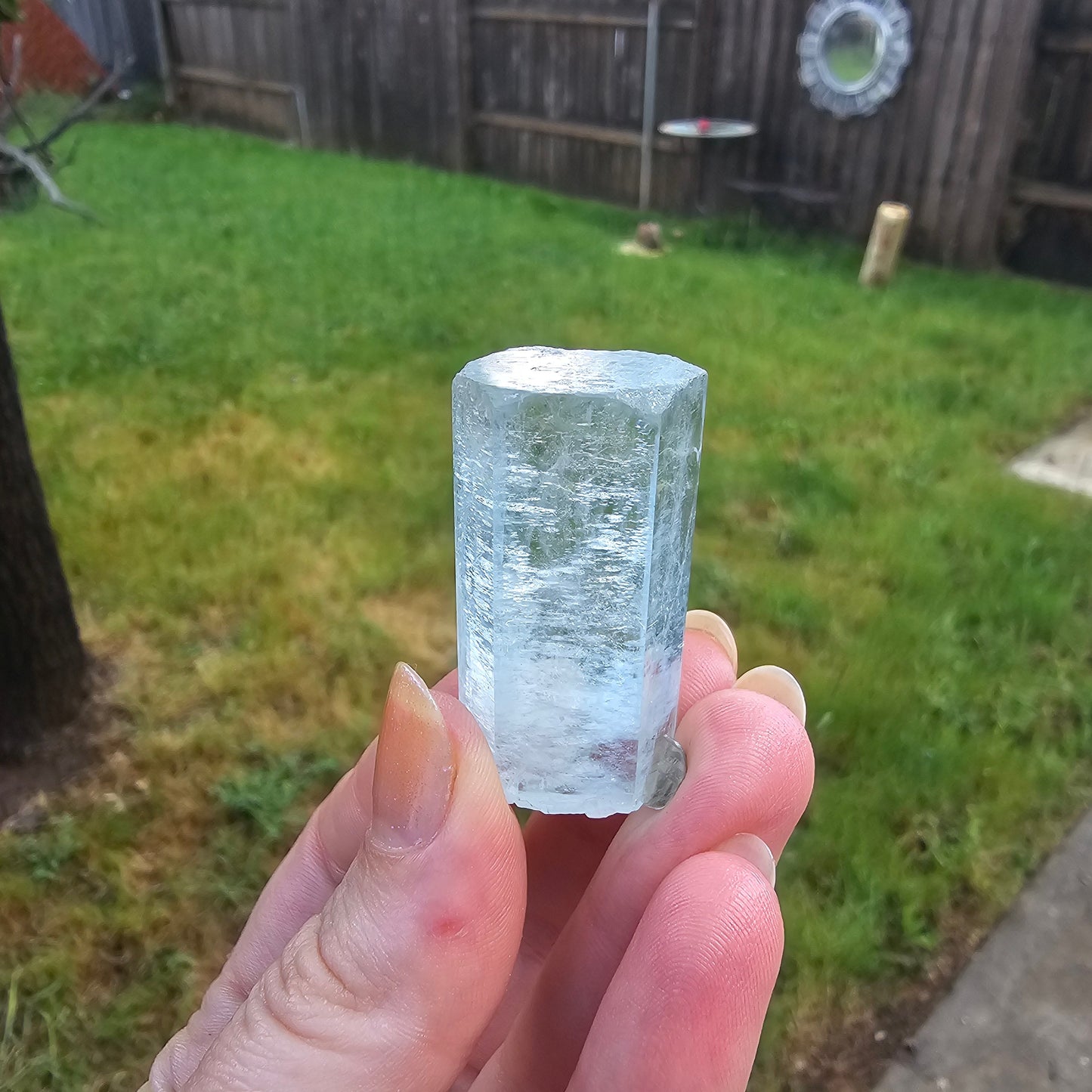 Aquamarine Specimen, Skardu Pakistan, Direct Ethically Sourced, Raw Rare Mineral, Beryl Crystal, with Silver Mica Attached, Terminated Gem