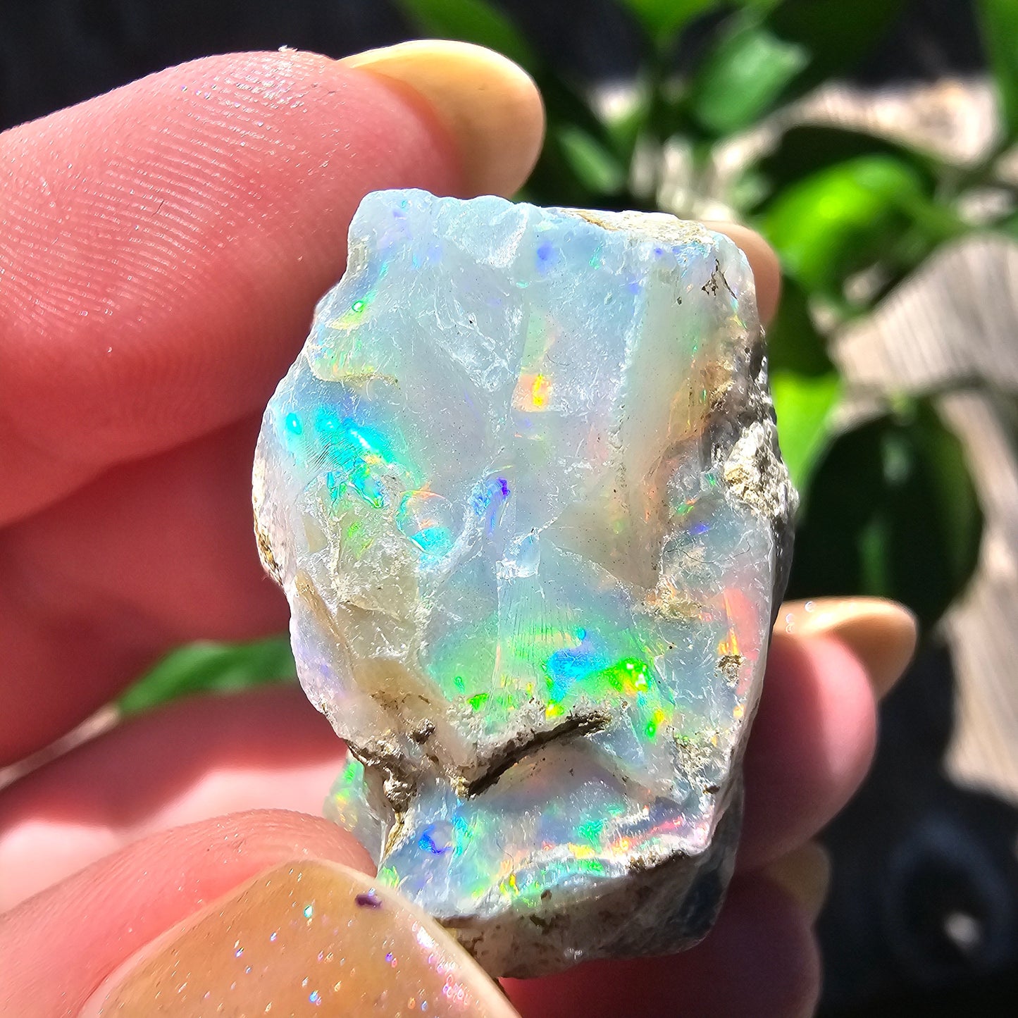 38ct Raw Opal, Rough Rare Rainbow Mineral Specimen, Rainbow Flashy Gem, Multicolored, Welo Ethiopia, Newer find, Opal w Matrix, Collectable